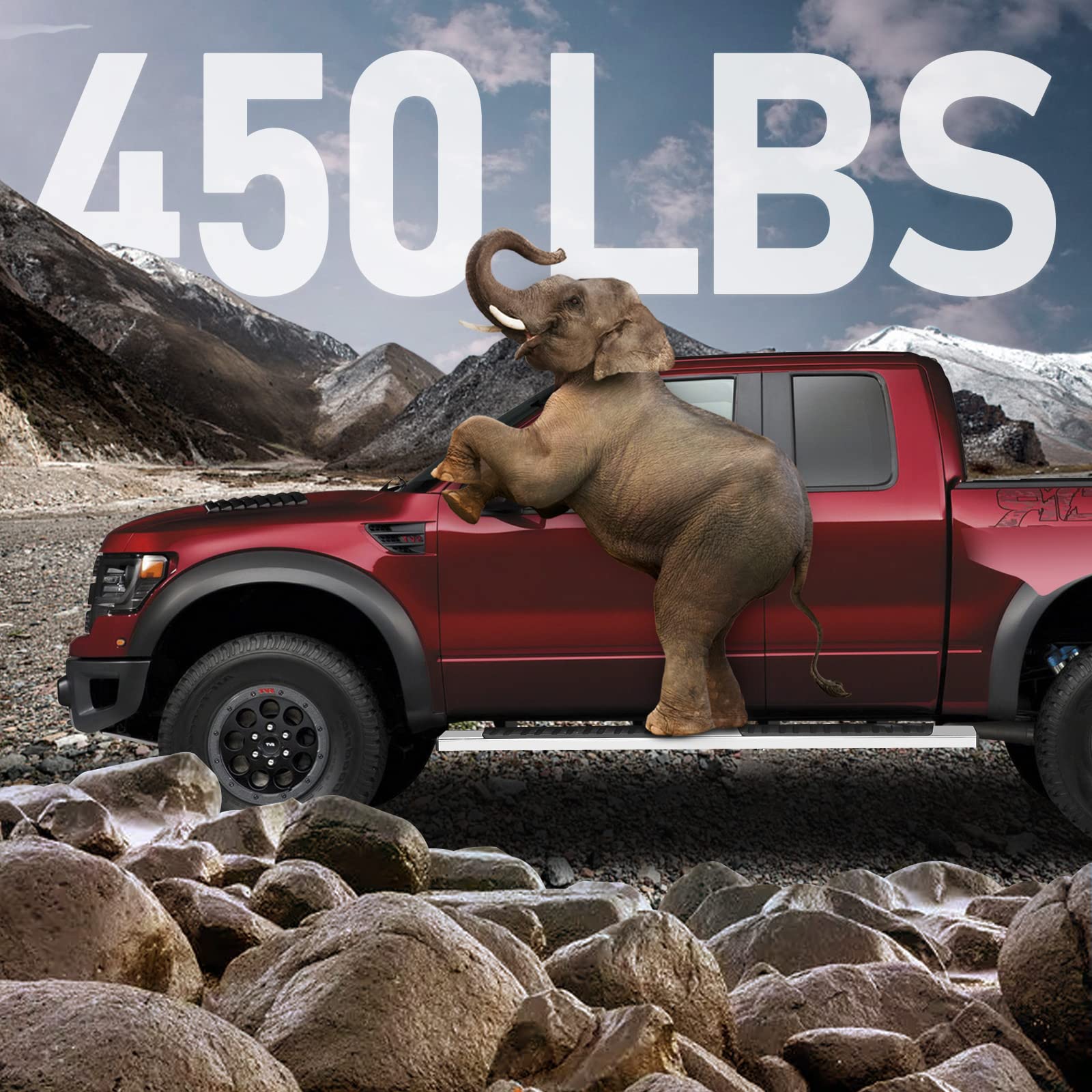 6 Inch Running Boards for Nissan Titan & Titan XD (2004-2025) - Heavy Duty Side Steps & Rock Sliders | Crew Cab Compatible with 4 Full Doors | Perfect for Off-Roading, Truck Access & Outdoor Adventures