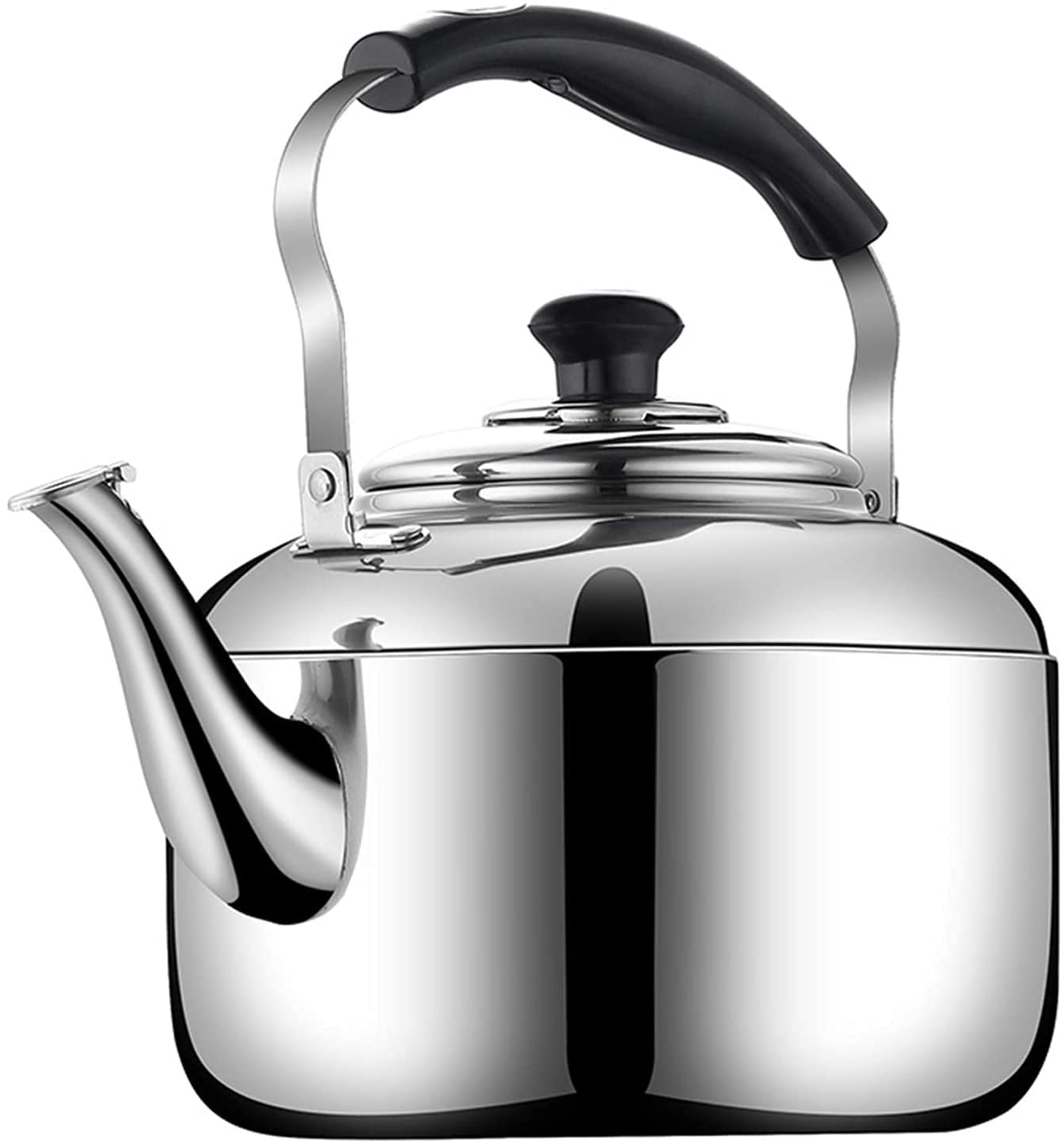 Premium Stainless Steel Whistling Tea Kettle - 7L Stovetop Teapot for Tea, Coffee & Milk - Durable & Fast Boiling - Compatible with Gas, Electric & Induction Cooktops - Perfect for Home, Office & Camping (Silver)