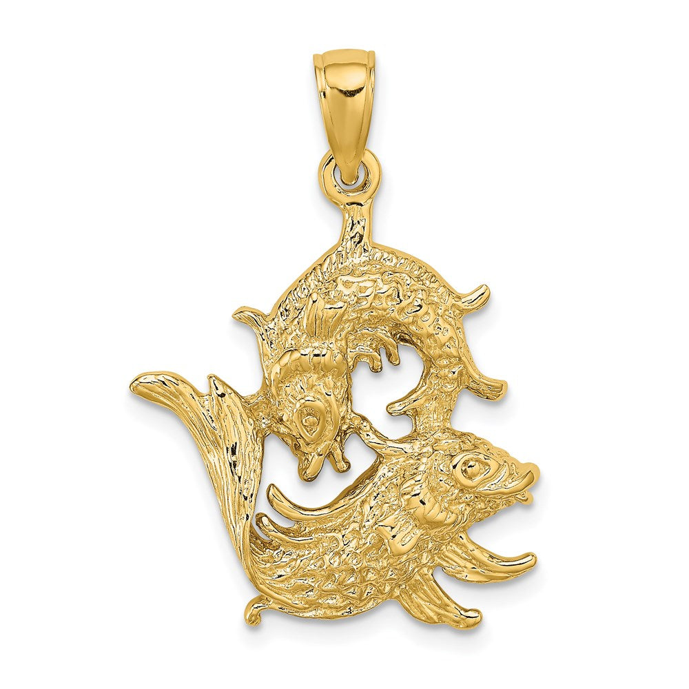 Gold Large Pisces Zodiac Charm Pendant C3178 - Perfect for Necklaces, Bracelets & Jewelry Making | Astrology Gifts for Women
