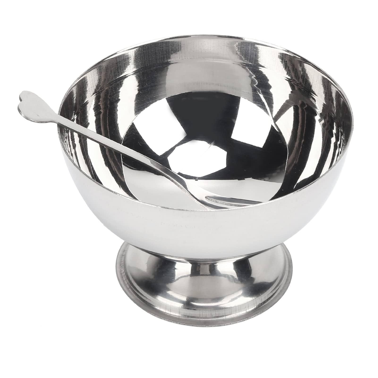 Stainless Steel Small Bowls with Forks - Durable, Rust-Resistant Metal Dessert Bowls for Ice Cream, Snacks, and Party Serving - Perfect for Home, Picnics, and Outdoor Events