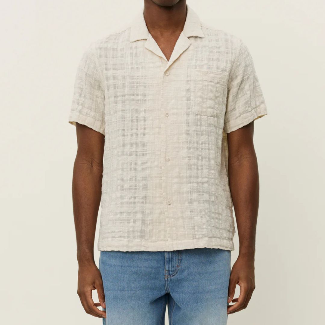 Ivory Lesley Slub Short Sleeve Shirt 2.0 - Casual Summer Top for Women, Perfect for Beach Outings, Picnics & Everyday Wear