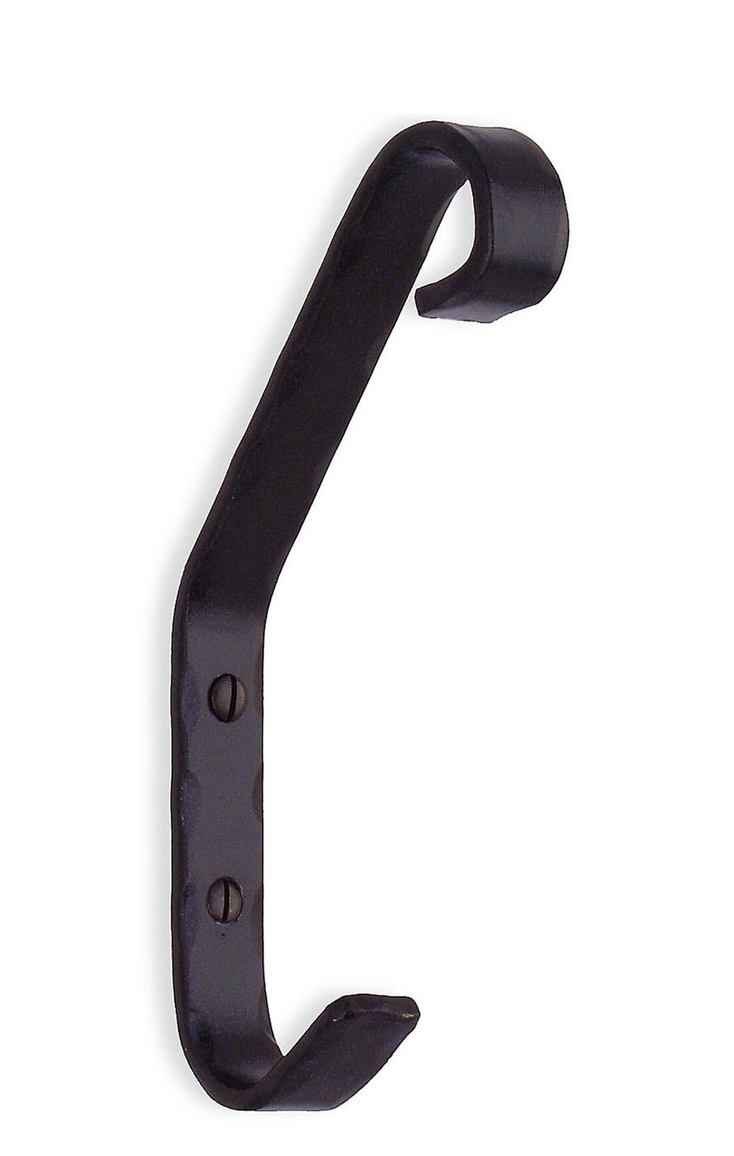 B053 Large Black Wrought Iron Coat and Hat Hook - Heavy Duty Wall Mounted Entryway Organizer for Coats, Hats, Scarves in Hallway, Mudroom or Bedroom
