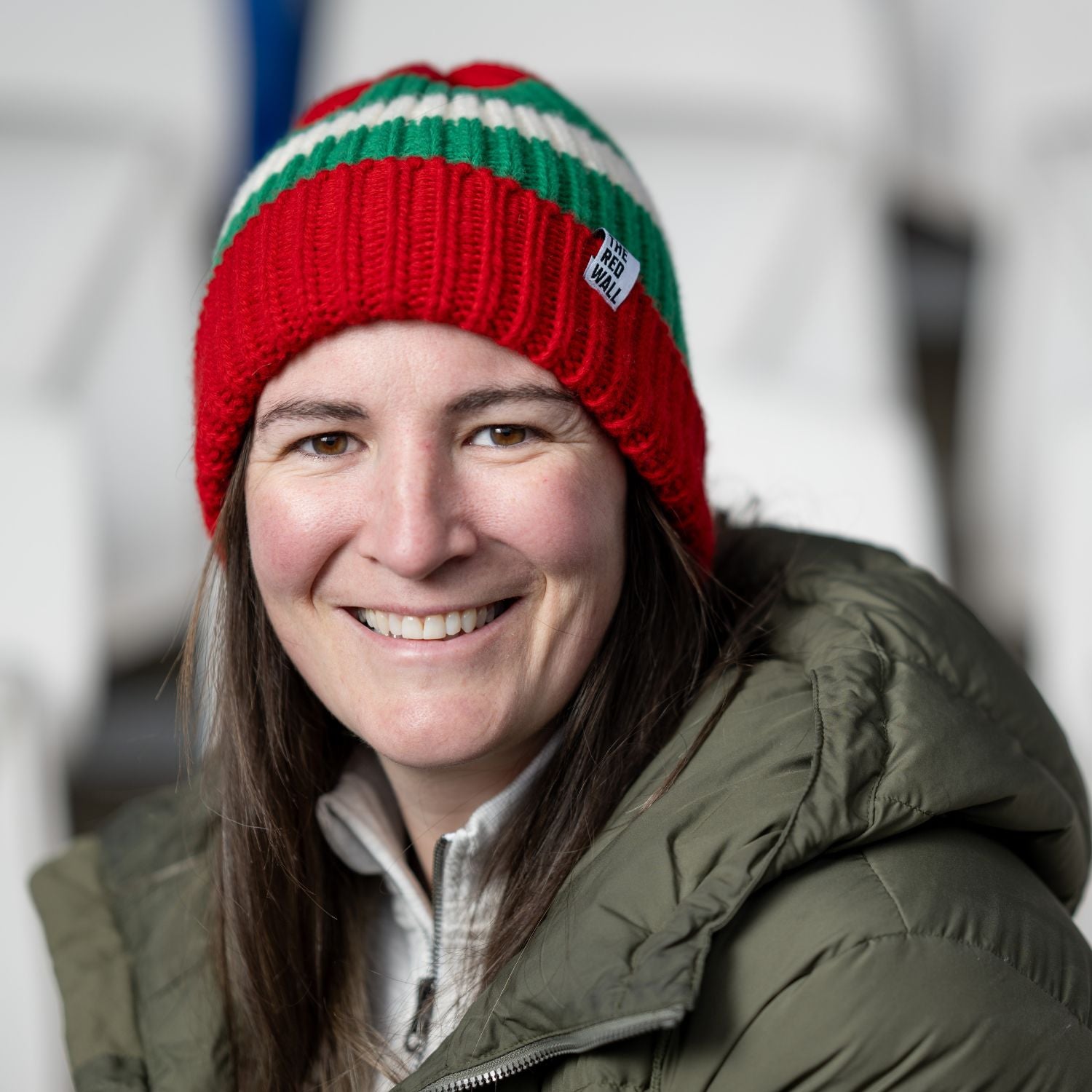 Red Striped Wool Beanie for Men & Women - Warm Winter Knit Hat for Outdoor Activities, Skiing, and Snowboarding