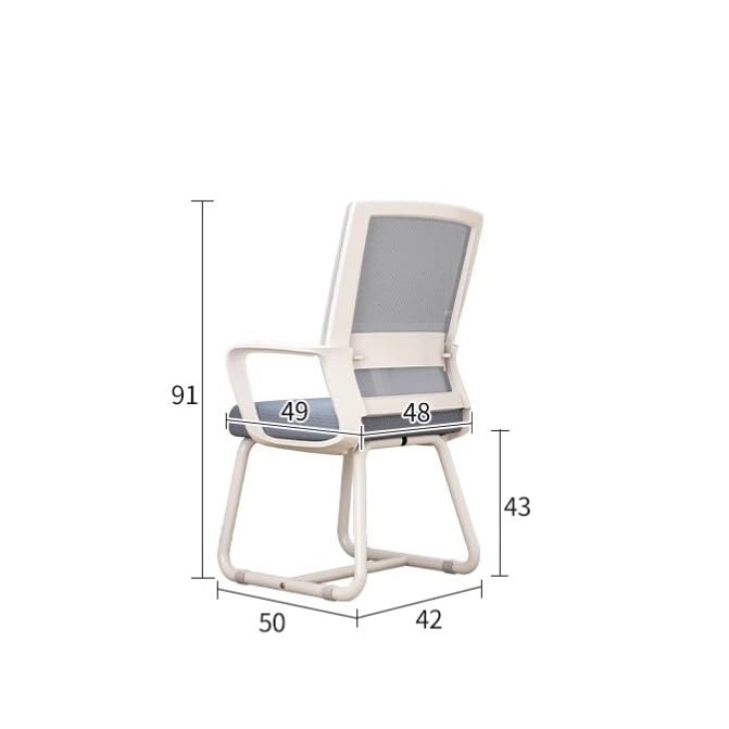 Ergonomic Mesh Office Chair with Adjustable Armrests - Breathable Computer Desk Chair for Adults, Executive Conference & Reception - Comfortable Work & Study Chair for Home & Office (White) - Perfect for Long Hours of Sitting & Productivity