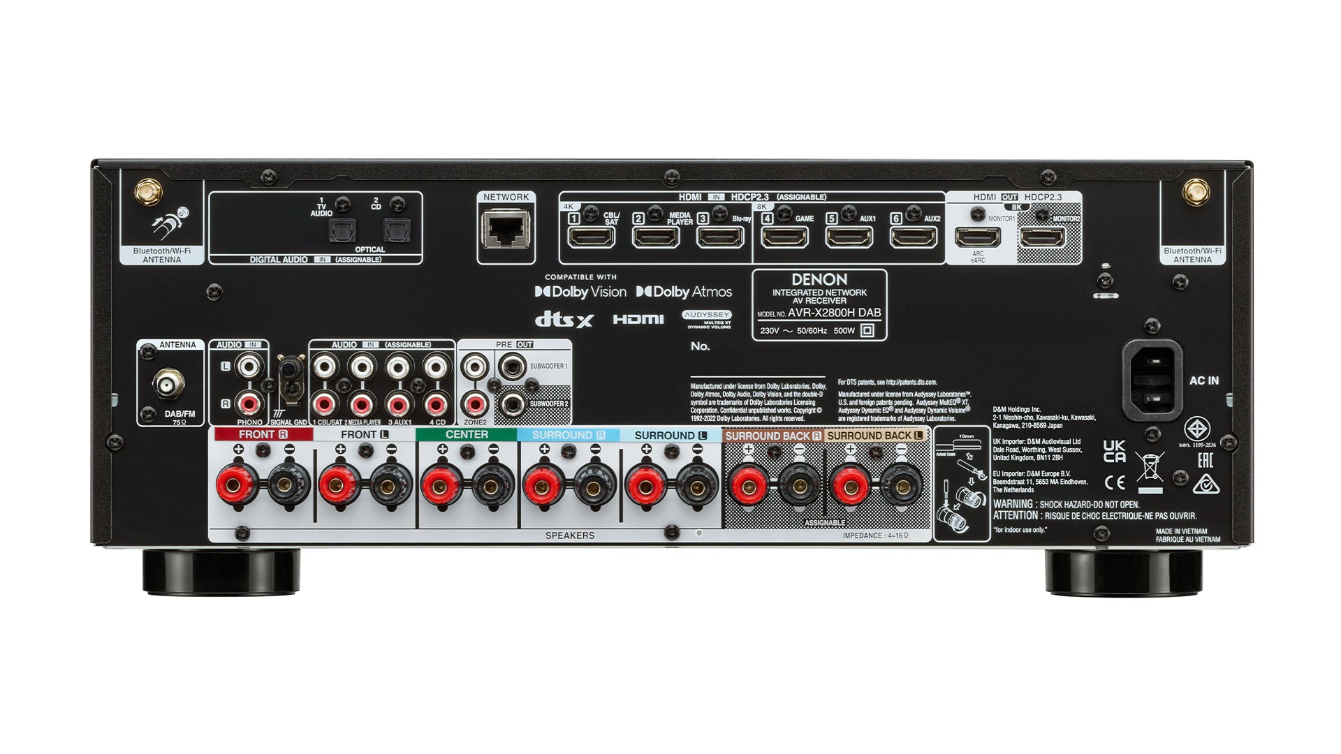 Denon AVR-X2800H 7.2 Channel 8K Ultra HD AV Receiver with Dolby Atmos - Home Theater System for Movies, Gaming & Music Streaming