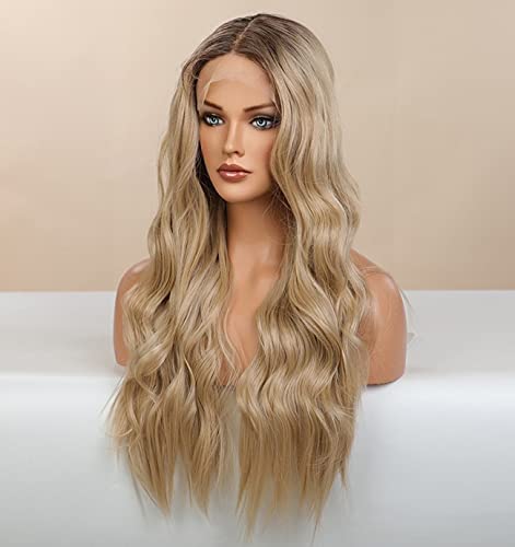 Platinum Blonde Ombre Lace Front Wig - Natural Looking Human Hair Wig for Women | Perfect for Cosplay, Parties & Daily Wear