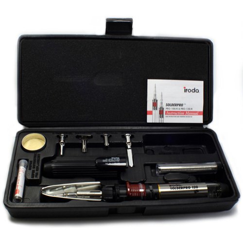 Iroda SOLDERPRO 120 Cordless Refillable Butane Soldering Iron & Torch Kit - Portable Soldering Tool for Electronics Repair, Jewelry Making & DIY Projects