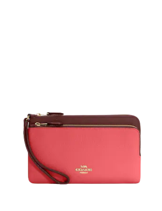 Coach Double Zip Wallet in Colorblock - Stylish & Functional Crossbody Wallet for Women | Perfect for Travel, Shopping, and Everyday Use