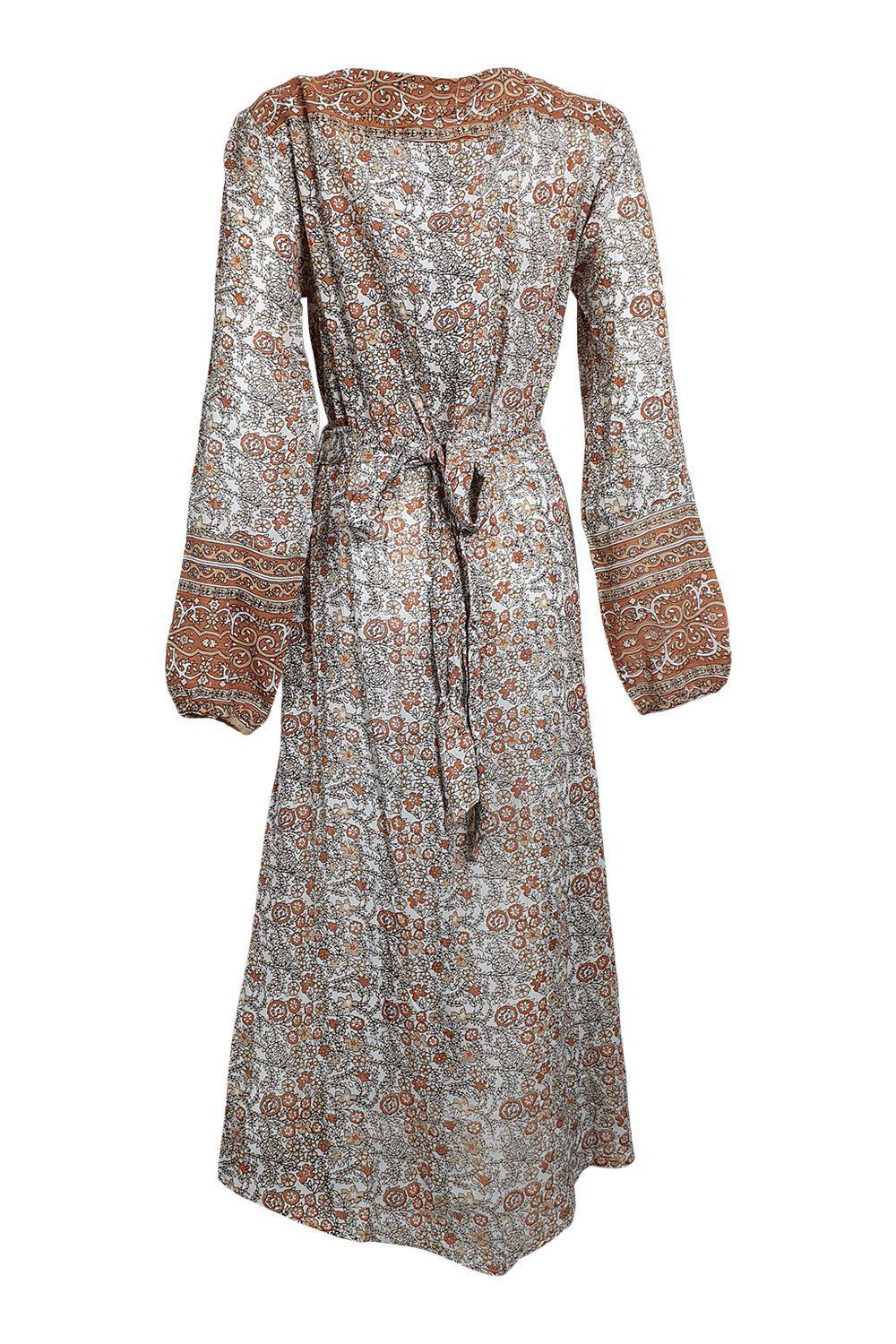 LITTLE MISS GYPSY Earthly Delights Meadow Wrap Midi Dress for Women - Floral Boho Summer Dress (S/M) - Perfect for Beach Vacations, Music Festivals & Date Nights