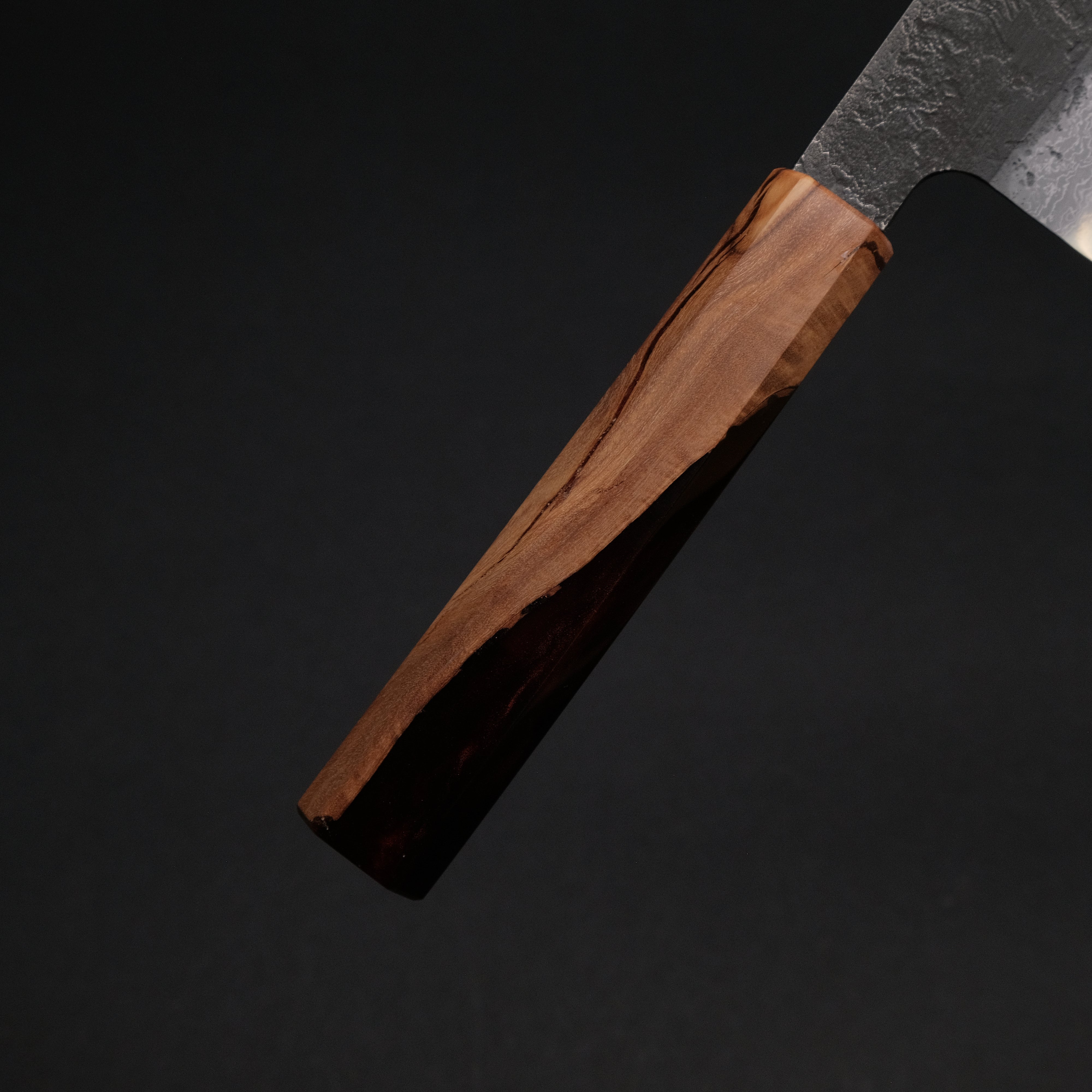 Premium Ajikataya White #2 Nashiji Damascus Santoku Knife 180mm - Olive Wood & Resin Handle (#49) - Perfect for Sushi, Vegetables & Meat Slicing - Japanese Chef's Knife for Home & Professional Kitchens