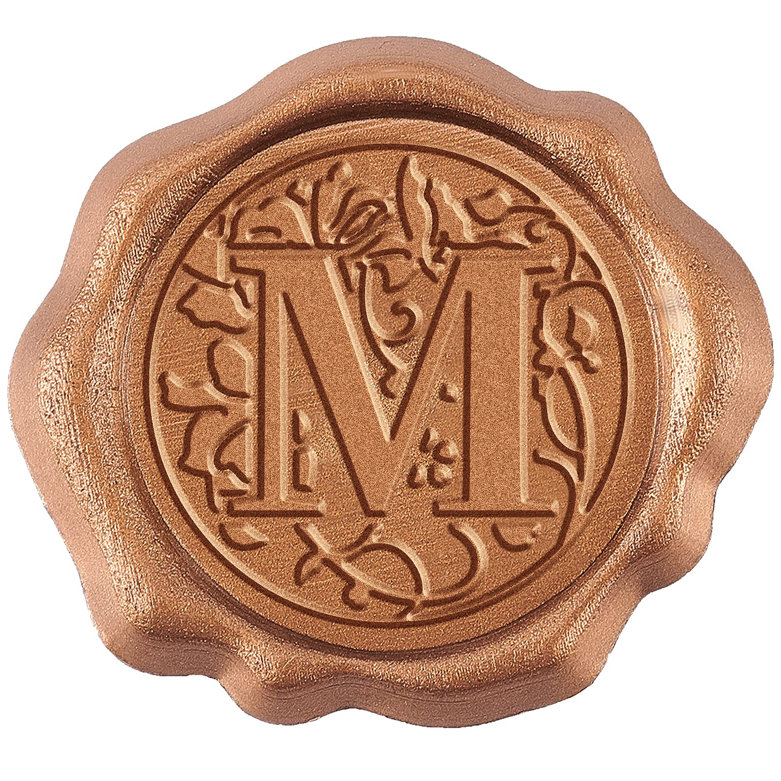 Vintage Bronze Letter M Wax Seal Stickers for Wedding Invitations & Christmas Cards