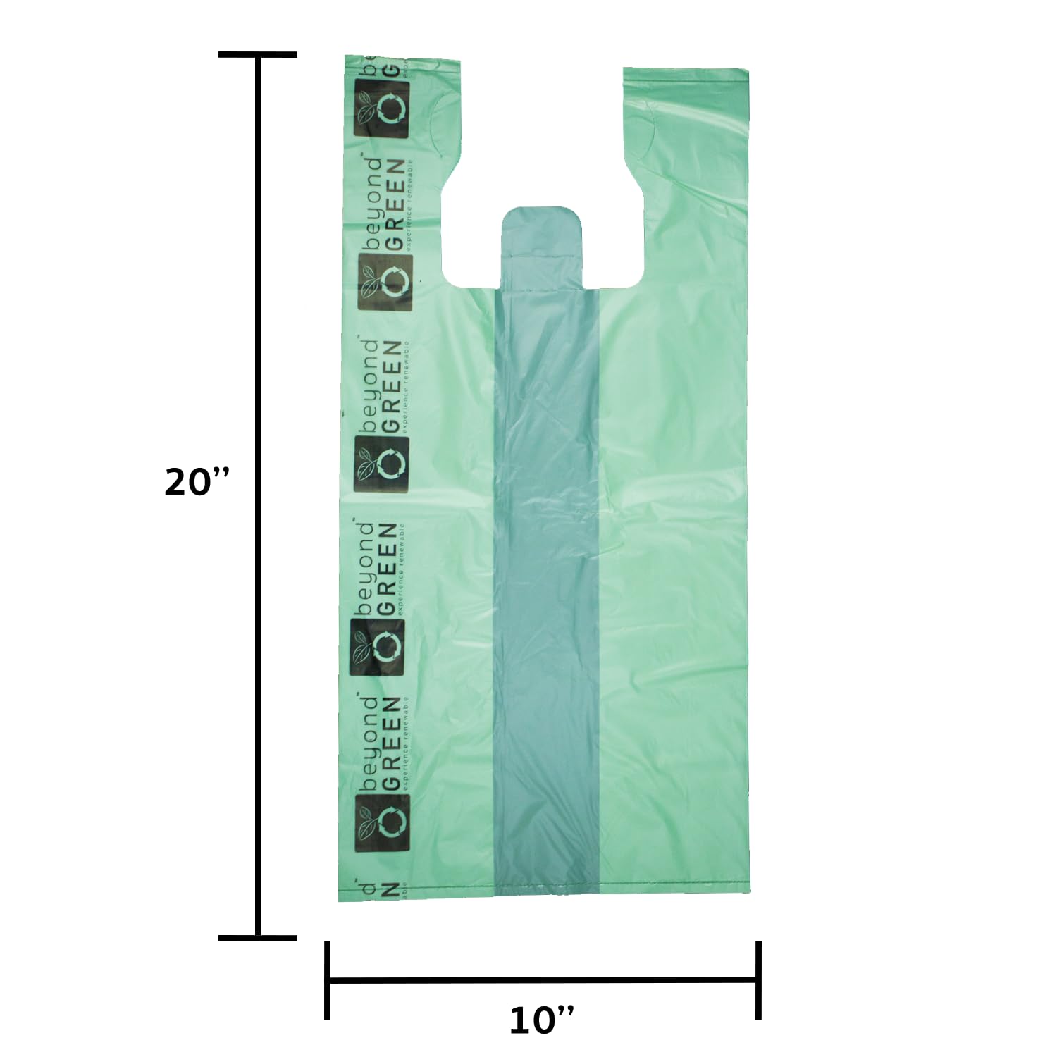 Eco-Friendly Plant-Based Large Reusable Grocery Bags with Handles - 100 Pack (10