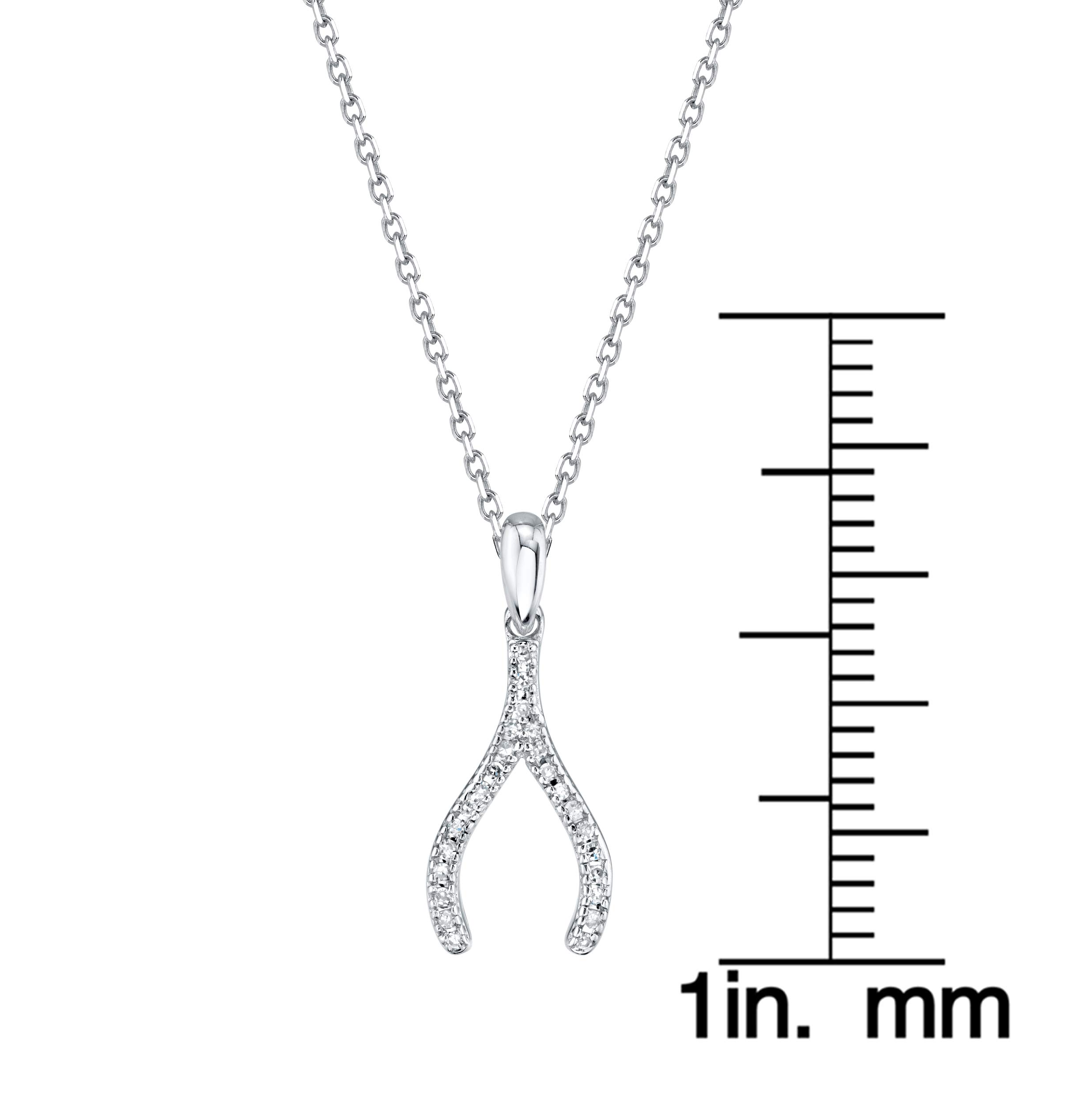 SERAFINA Diamond Charm Pendant Necklace - 925 Sterling Silver Name Necklace with Natural Diamonds - Adjustable 16