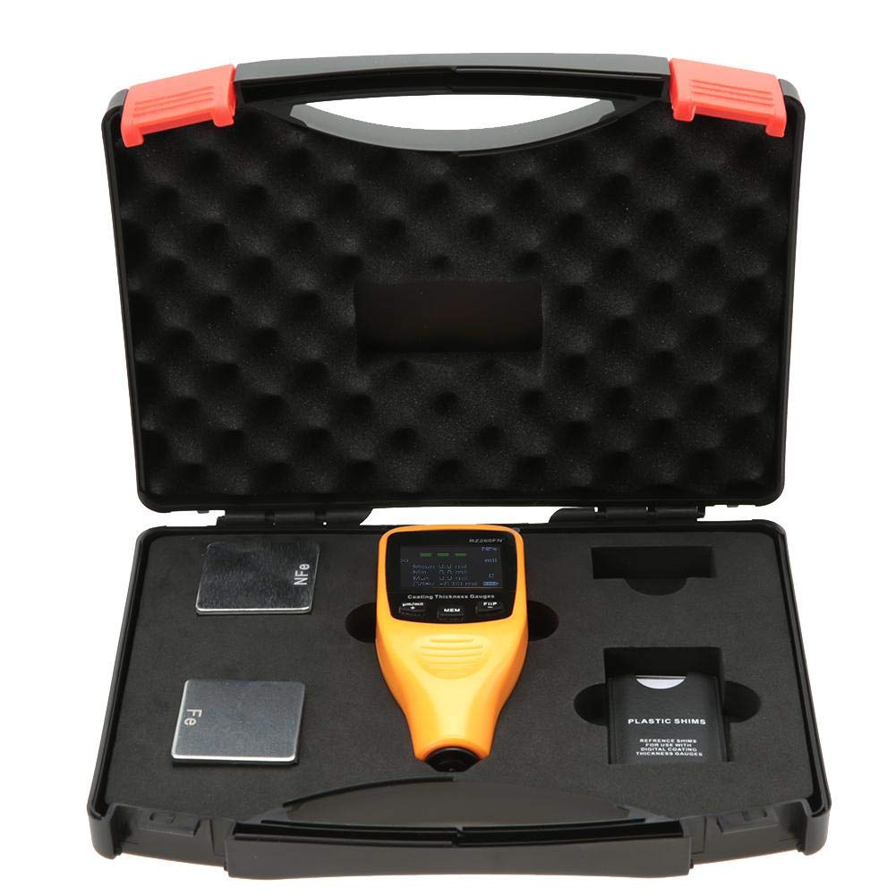 RZ260FN Mini Coating Thickness Gauge - Digital Paint Thickness Tester with Flip Display for Automotive, Metal & Wood - Perfect for Car Painting, Industrial Inspection & DIY Projects