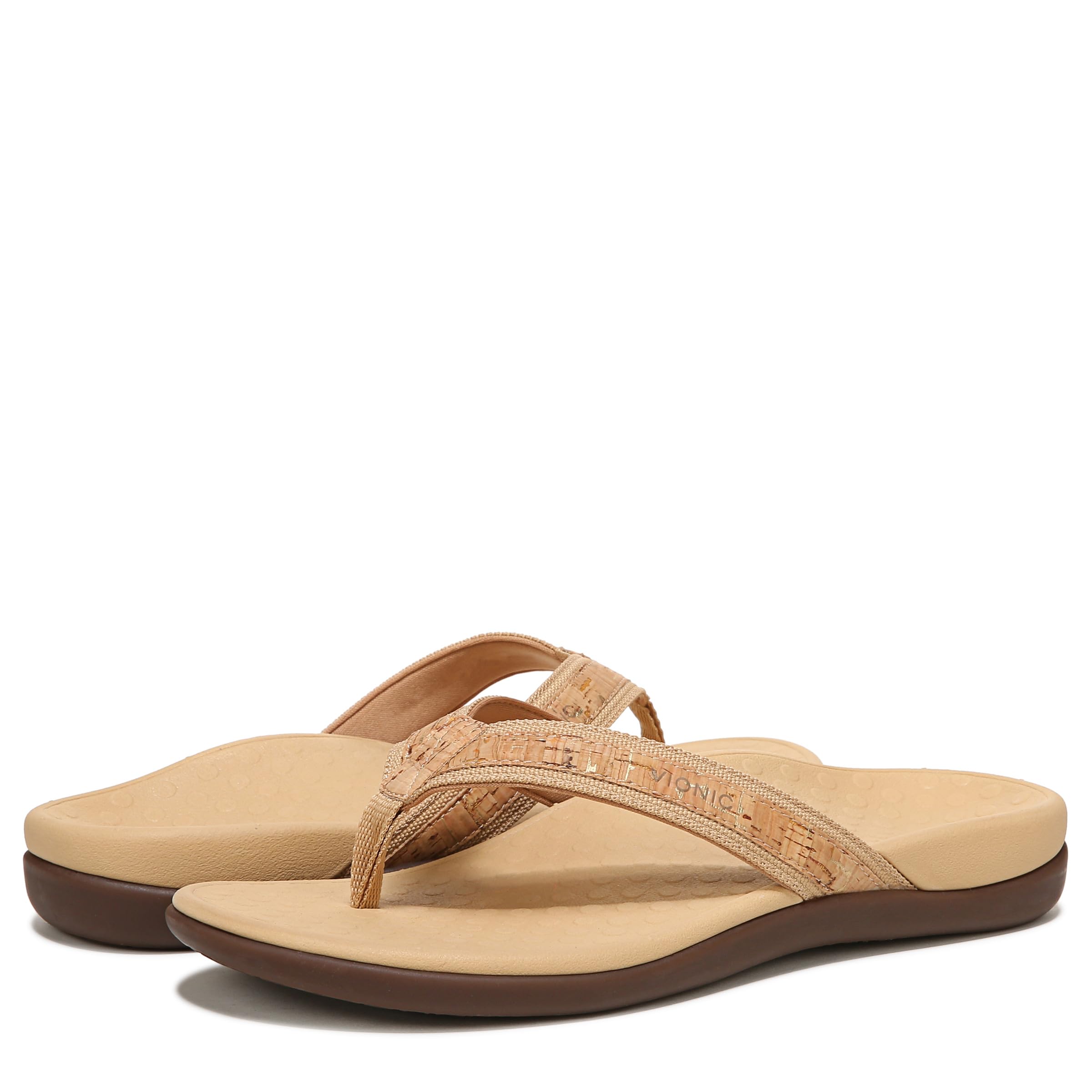 Vionic Women's Tide Toe Post Sandals - Comfortable Orthotic Support for Plantar Fasciitis & Heel Pain - Perfect for Beach, Pool & Summer Walking