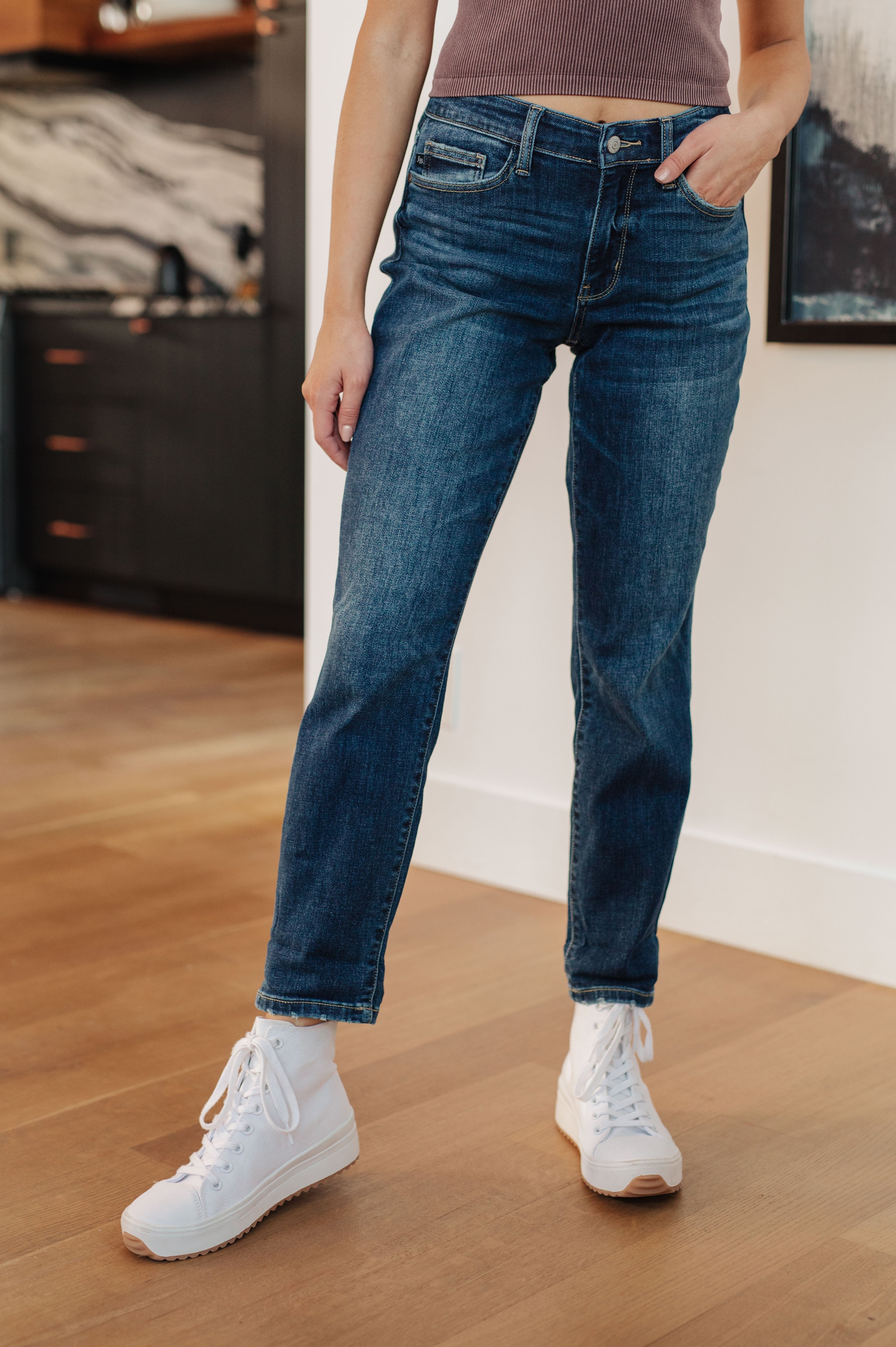 London Midrise Cuffed Boyfriend Jeans for Women - High Waist Relaxed Fit Denim Pants for Casual Outfits & Everyday Wear