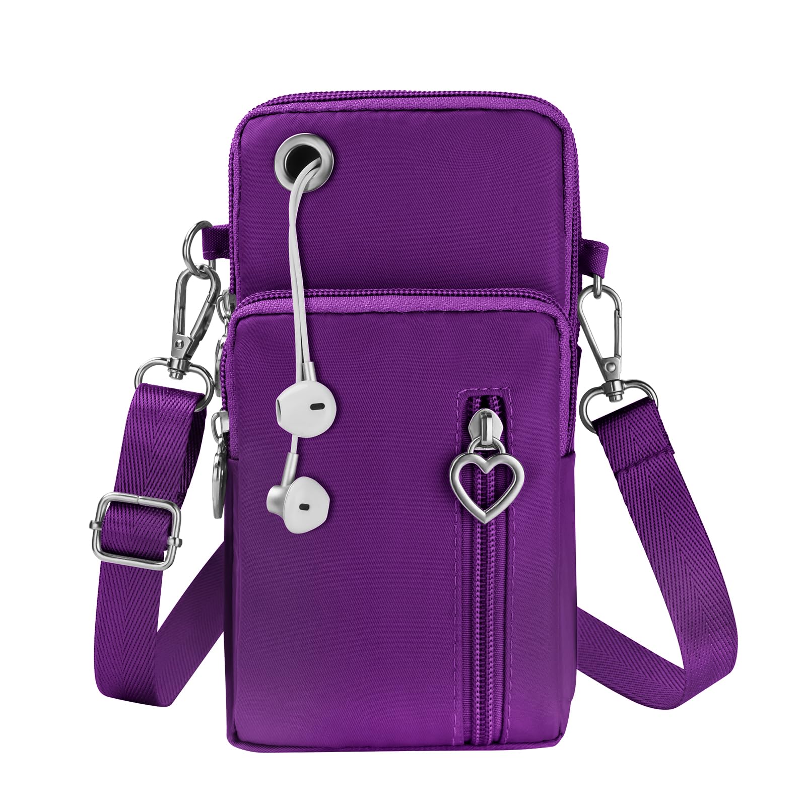 Aucuu Women's Small Crossbody Phone Bag - Adjustable Shoulder Strap Oxford Fabric Pouch for iPhone & Android (Up to 7