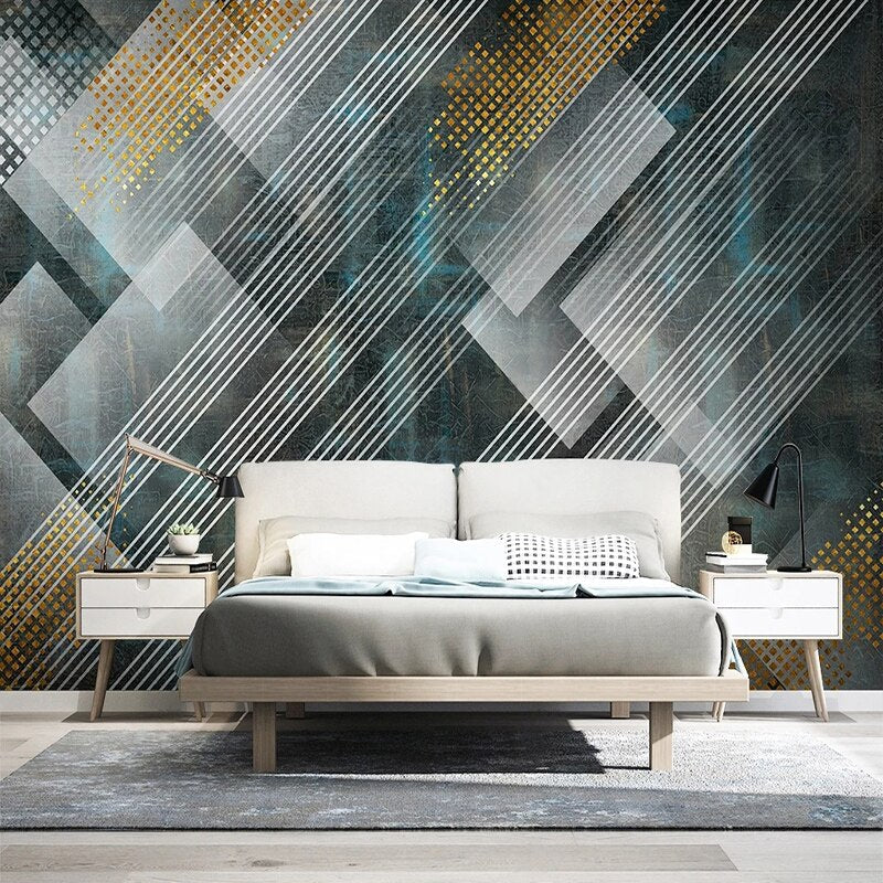 Modern Geometric Lines Wallpaper - Peel and Stick Self-Adhesive Wall Decor for Living Room, Bedroom, Office - Easy to Install Removable Wallpaper for Home Interior Design
