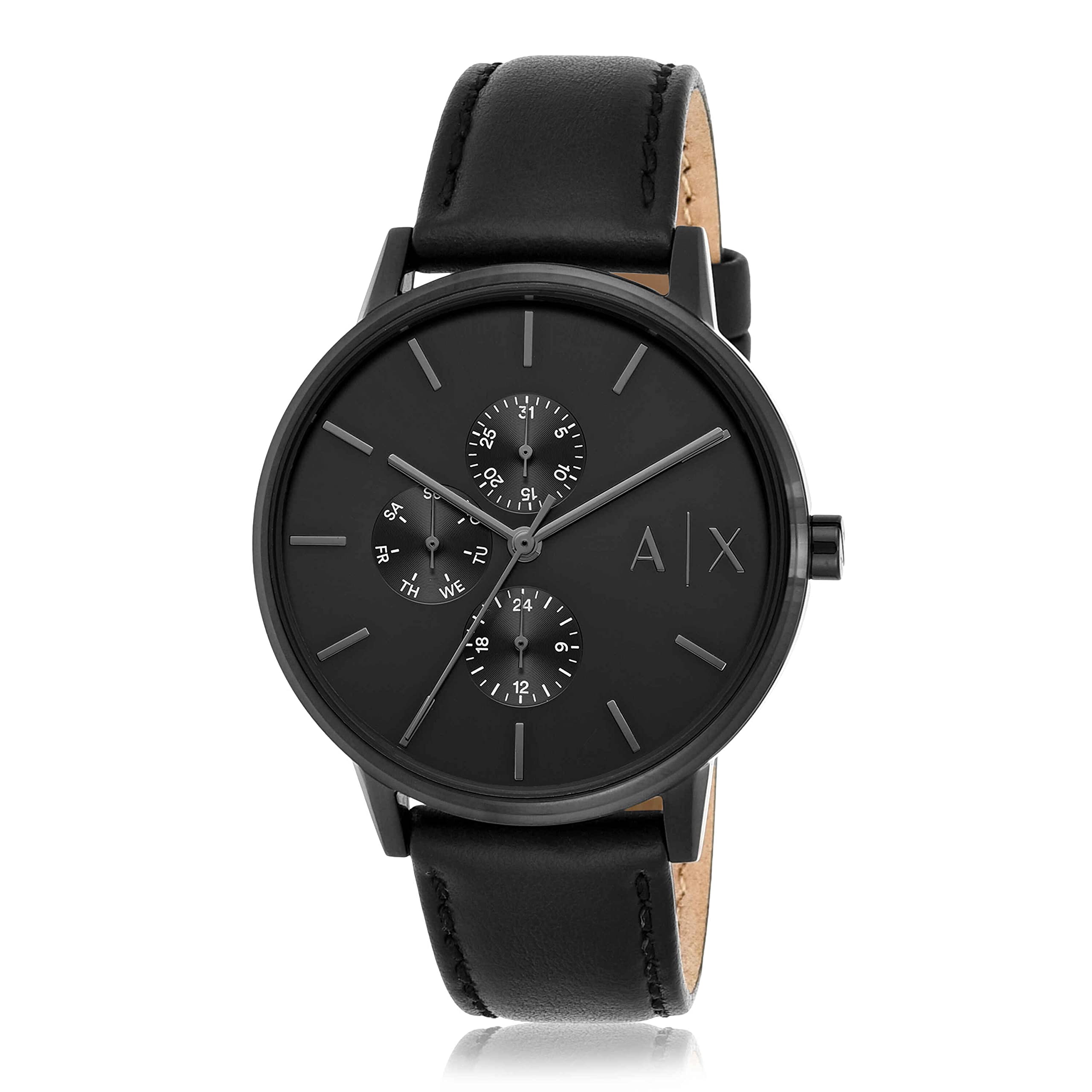 AX Armani Exchange Men's Watch - Stainless Steel or Leather Band, Three-Hand Analog Display - Stylish Dress & Casual Watch for Business, Date Night & Everyday Wear