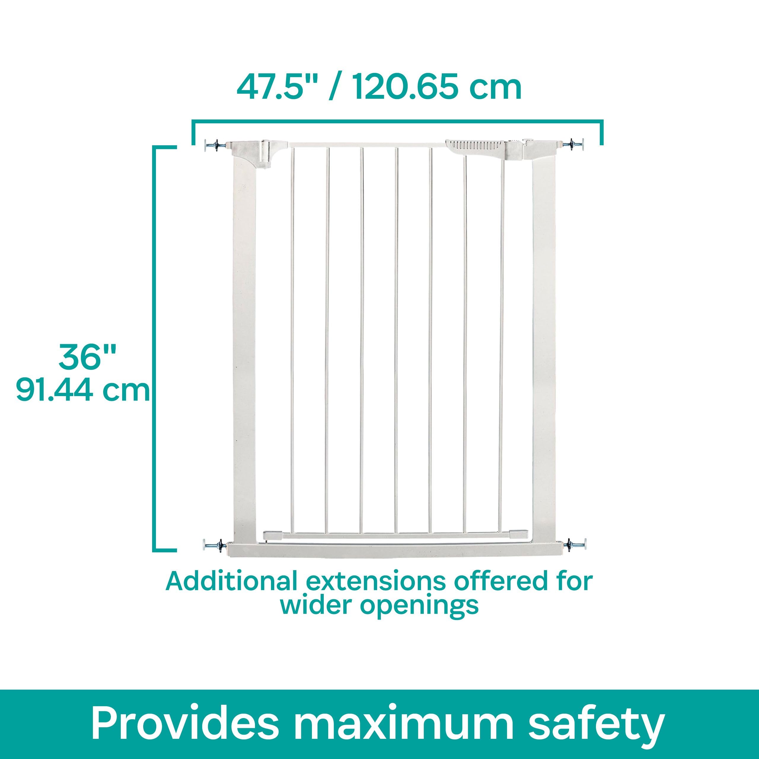 KidCO Tall and Wide Auto Close Safety Gate for Babies and Pets - White | Perfect for Stairs, Doorways & Hallways (Childproof Home Solution)