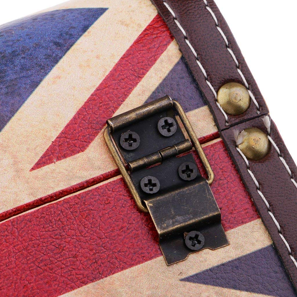 Taotenish Wooden Jewelry Box with UK Flag Design - Elegant Treasure Storage Organizer for Necklaces, Rings & Keepsakes - Perfect Gift Box for Women, Birthday & Anniversary Presents