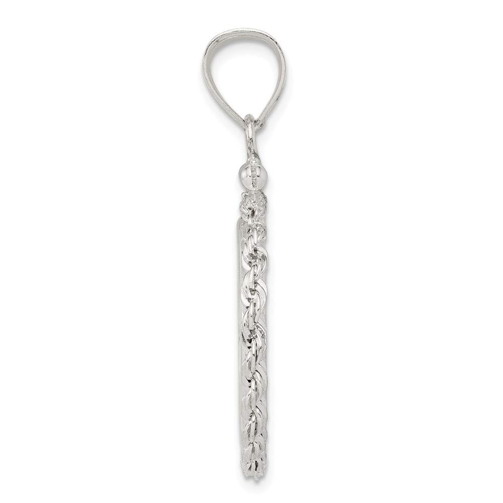 Sterling Silver 19.1 x 1.5mm Rope Coin Bezel Pendant Necklace - Elegant Jewelry for Women, Handmade Coin Holder Charm for Necklaces & Bracelets - Perfect for Gifts, Everyday Wear & Special Occasions