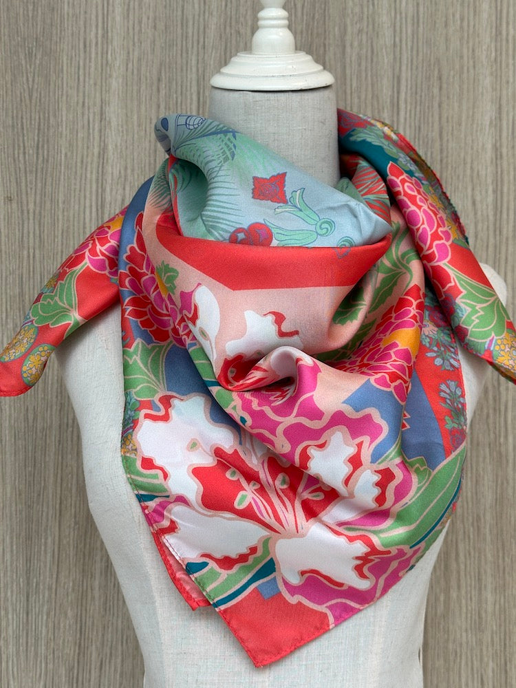Luxury Jalan Besar Silk Scarf - Elegant Women's Fashion Accessory for Parties, Weddings & Special Occasions