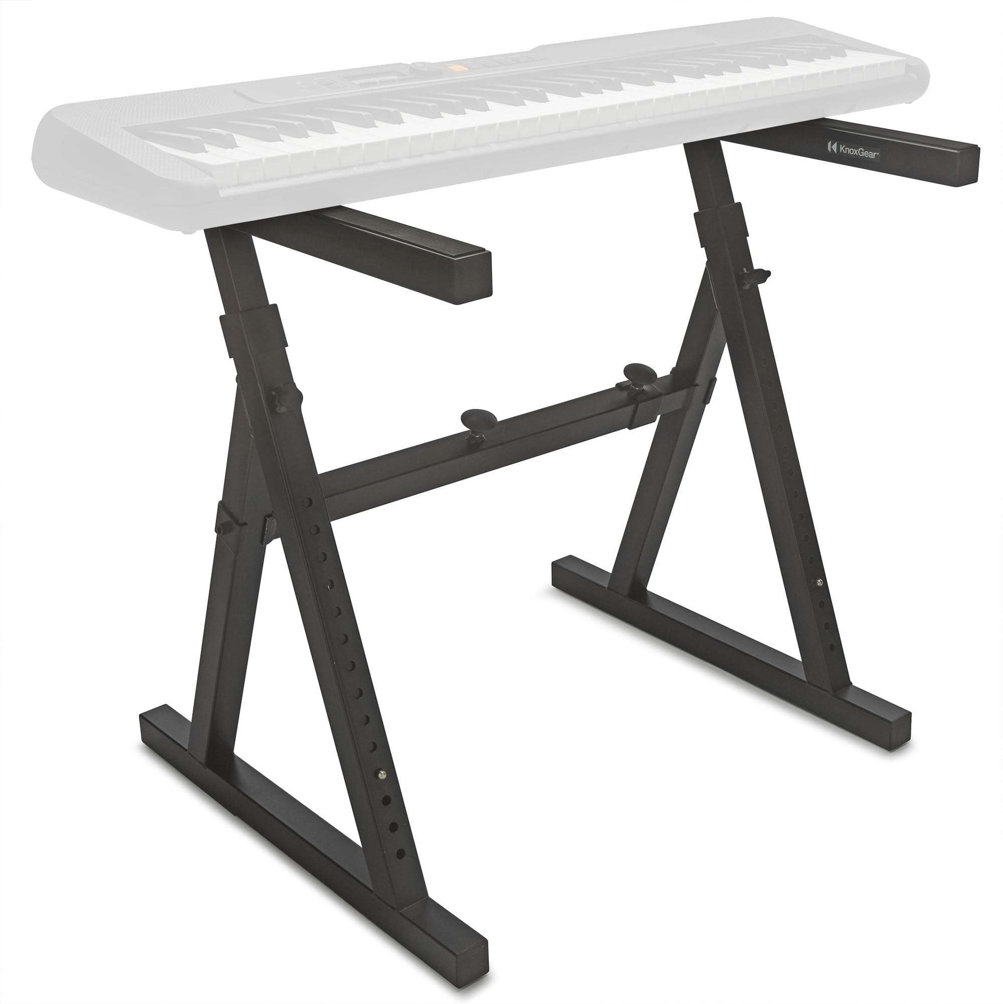 Knox Gear Heavy Duty Z-Style Keyboard Stand - Adjustable Height & Width Professional Digital Piano Stand for 88-Key Keyboards & Synthesizers - Perfect for Home Studios, Live Performances & Music Classrooms