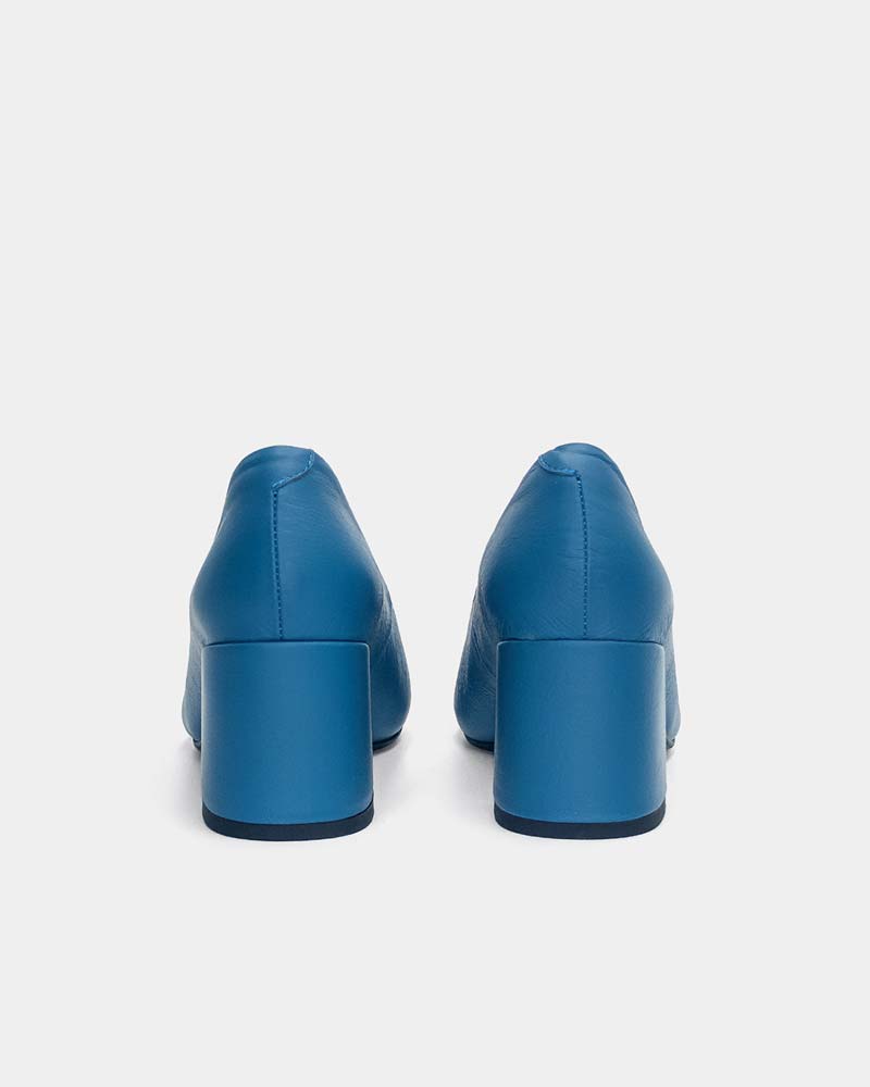 Blue K Leather Block Heel Pumps for Women - Comfortable Office Work Shoes & Stylish Dress Pumps for Party, Wedding & Business Events