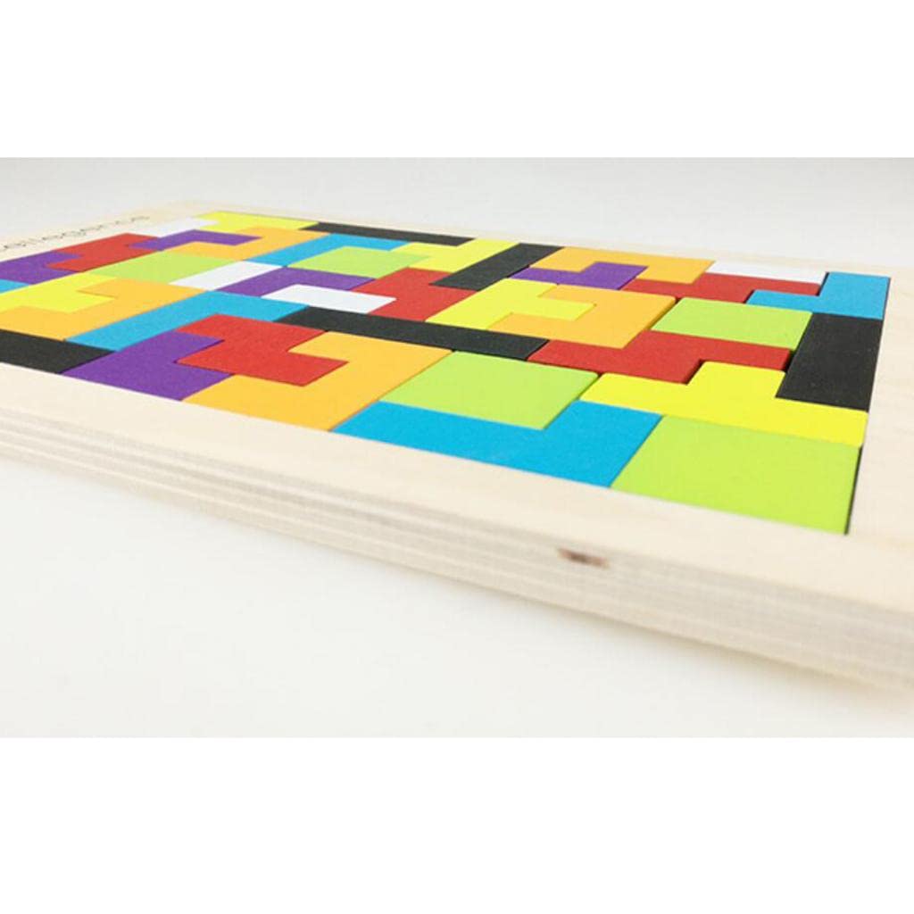 Enakshi Wooden Tetris Puzzle Game for Kids - Educational Tangram Toy for Preschool Learning, Handcrafted Wooden Blocks for Toddlers & Children | Perfect for Brain Development, STEM Learning & Creative Play