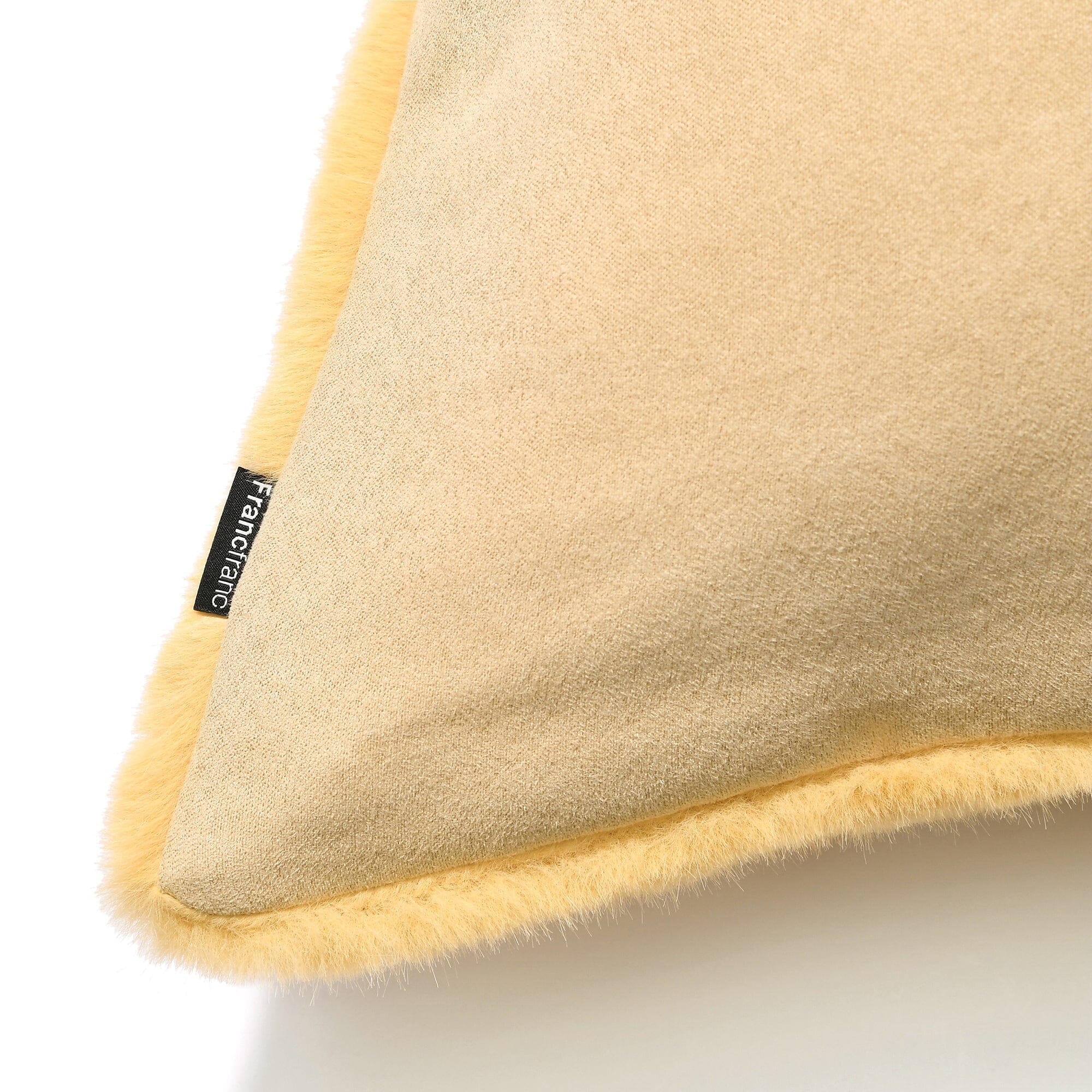 Premium 450x450 Yellow Faux Fur Cushion Cover - Soft & Luxurious Throw Pillow Case for Sofa, Bed, Chair - Home Decor & Cozy Living Room Accessory