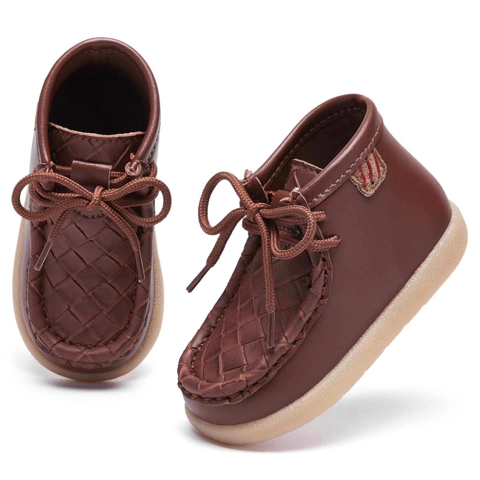MORENDL Baby Boy & Girl Boots - First Walking Shoes for Infants & Toddlers - Non-Slip Lace-Up Dress Booties for Special Occasions & Everyday Wear