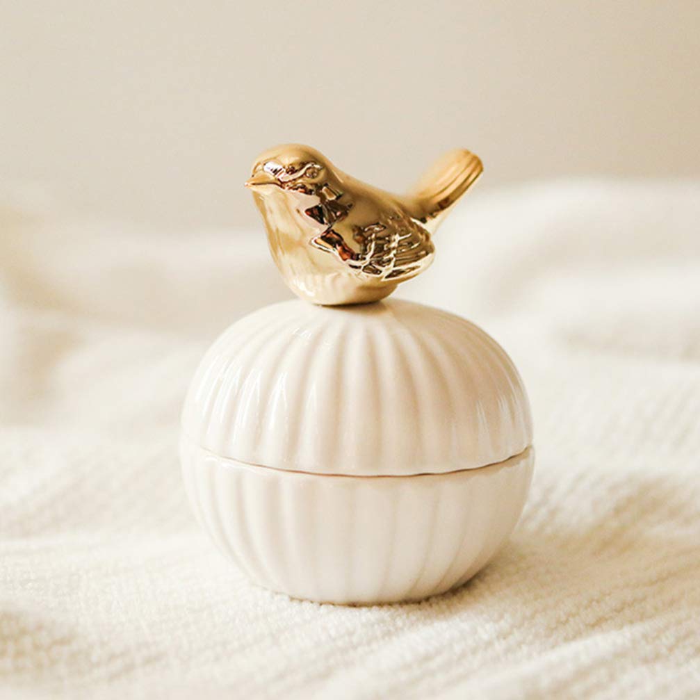 Amosfun Ceramic Sugar Bowl with Lid - Candy Jar, Jewelry Organizer, Trinket Case for Necklaces & Small Items | Elegant Storage for Wedding Jewelry, Home Decor & Kitchen Use