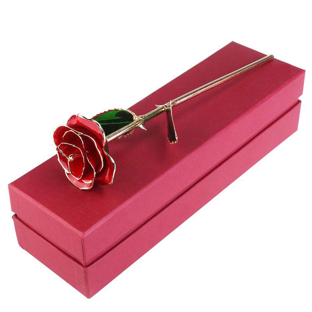 24k Gold-Plated Artificial Rose Flower - Elegant Valentine's Day, Mother's Day & Birthday Gift in Decorative Gift Box | Perfect for Home Decor, Wedding Centerpieces, and Romantic Surprises