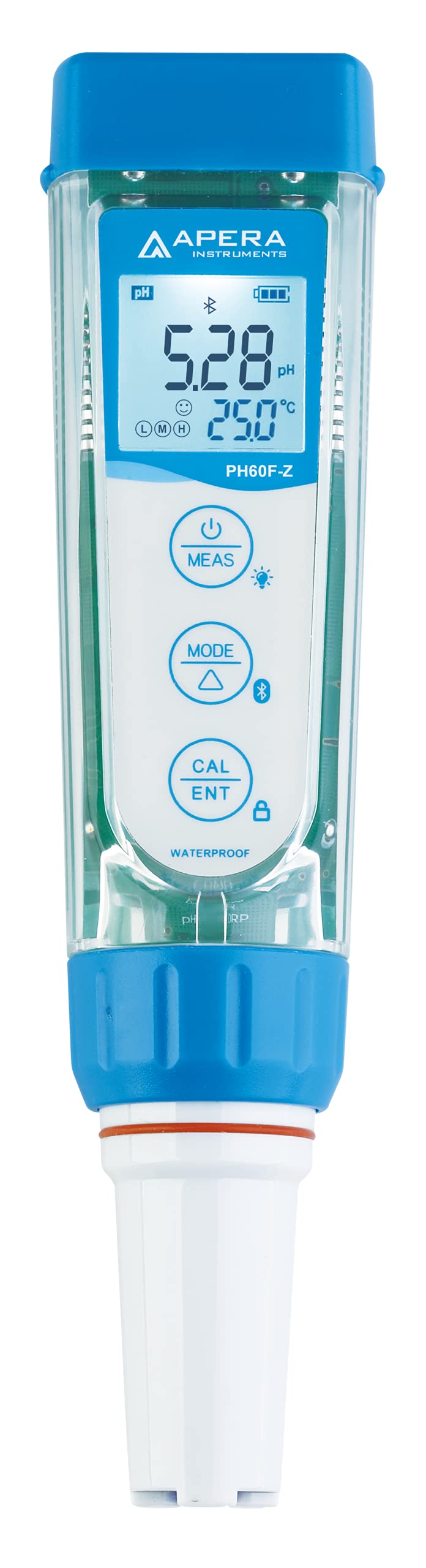 Apera Instruments PH60F-Z Smart Bluetooth pH Tester with Flat Sensor | ZenTest Mobile App | Water Testing for Pools, Aquariums & Hydroponics