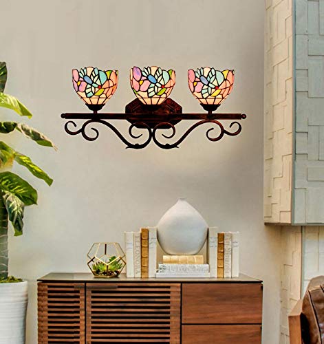 Tiffany Style Bathroom Vanity Light - Stained Glass Makeup Mirror Lighting for Dressing Room