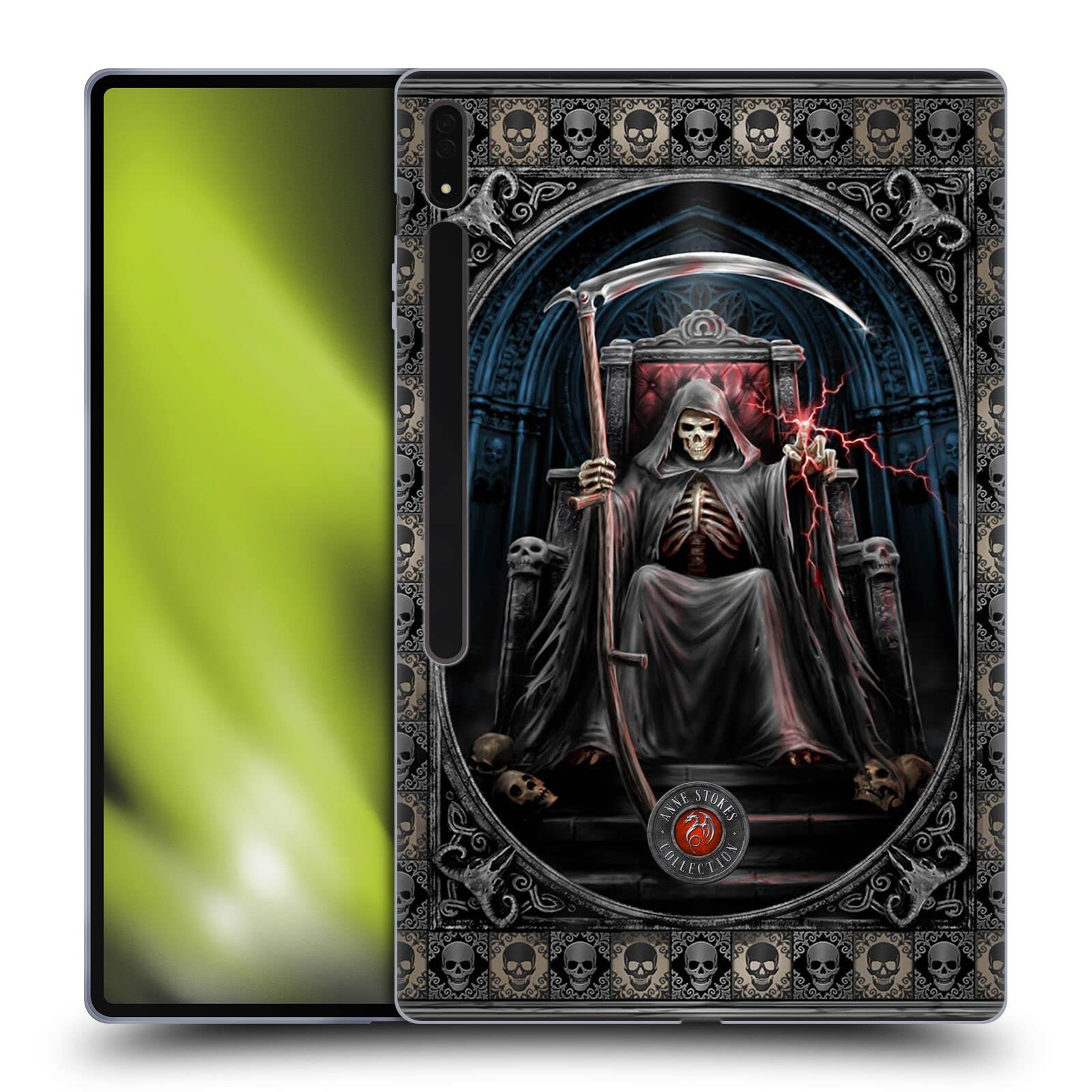 Anne Stokes Reaper Gothic Soft Gel Case for Samsung Galaxy Tab S8 Ultra | Officially Licensed by Head Case Designs | Perfect for Gothic Style Enthusiasts and Tablet Protection