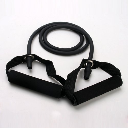 Premium Black Resistance Bands for Yoga, Pilates, Fitness & ABS Workouts - Stretchable Exercise Tubes for Home Gym, Physical Therapy & Strength Training