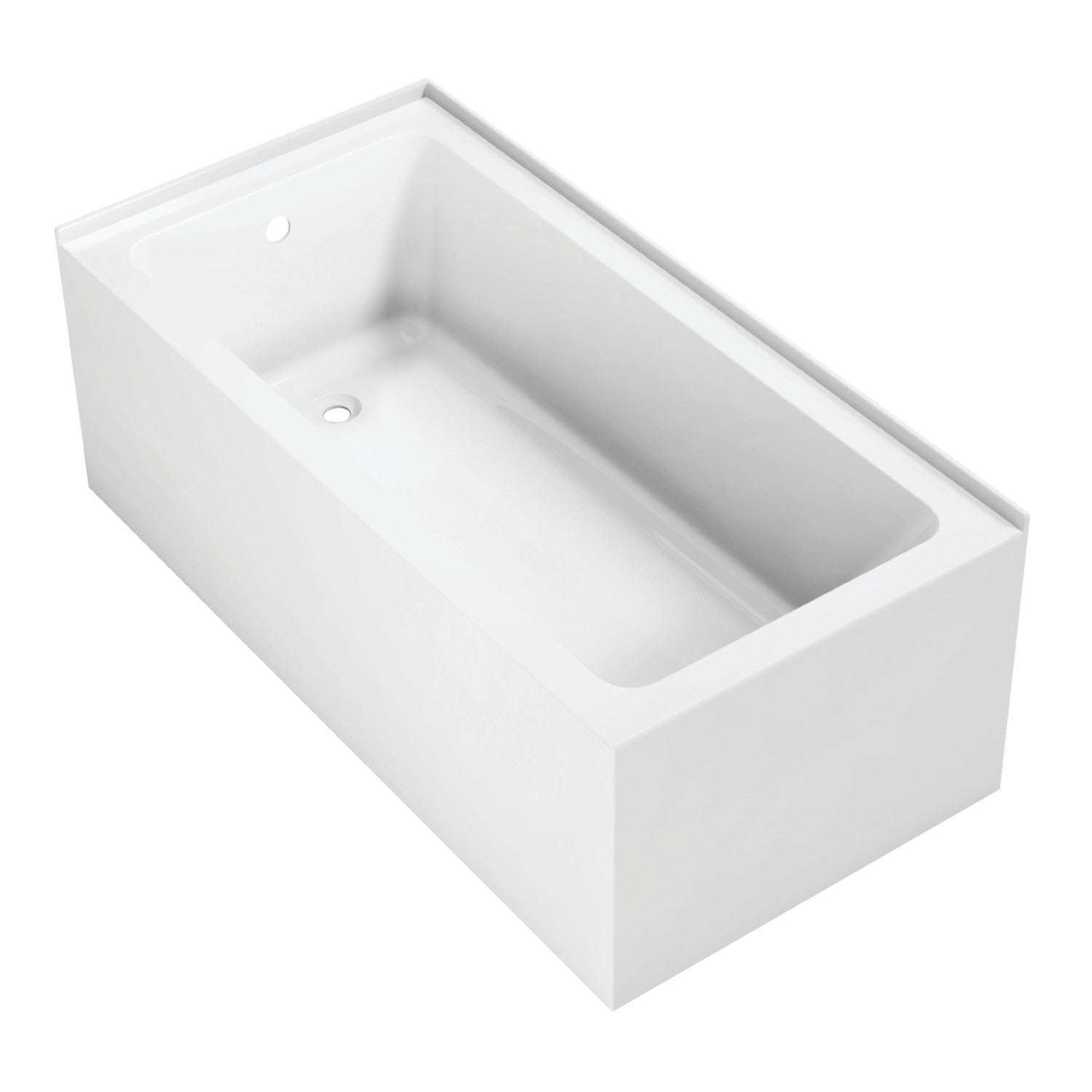 Aqua Eden VTAP6030L22TS 60-Inch Acrylic Rectangular Corner Bathtub - Left Hand Drain, Glossy White - Perfect for Small Bathrooms & Spa-Like Retreats