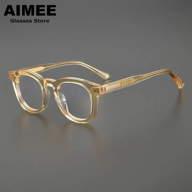 Unisex Square Thick Acetate Full Rim Eyeglasses 14322 - Stylish & Durable Frames for Men & Women | Perfect for Work, Reading & Fashion Accessories