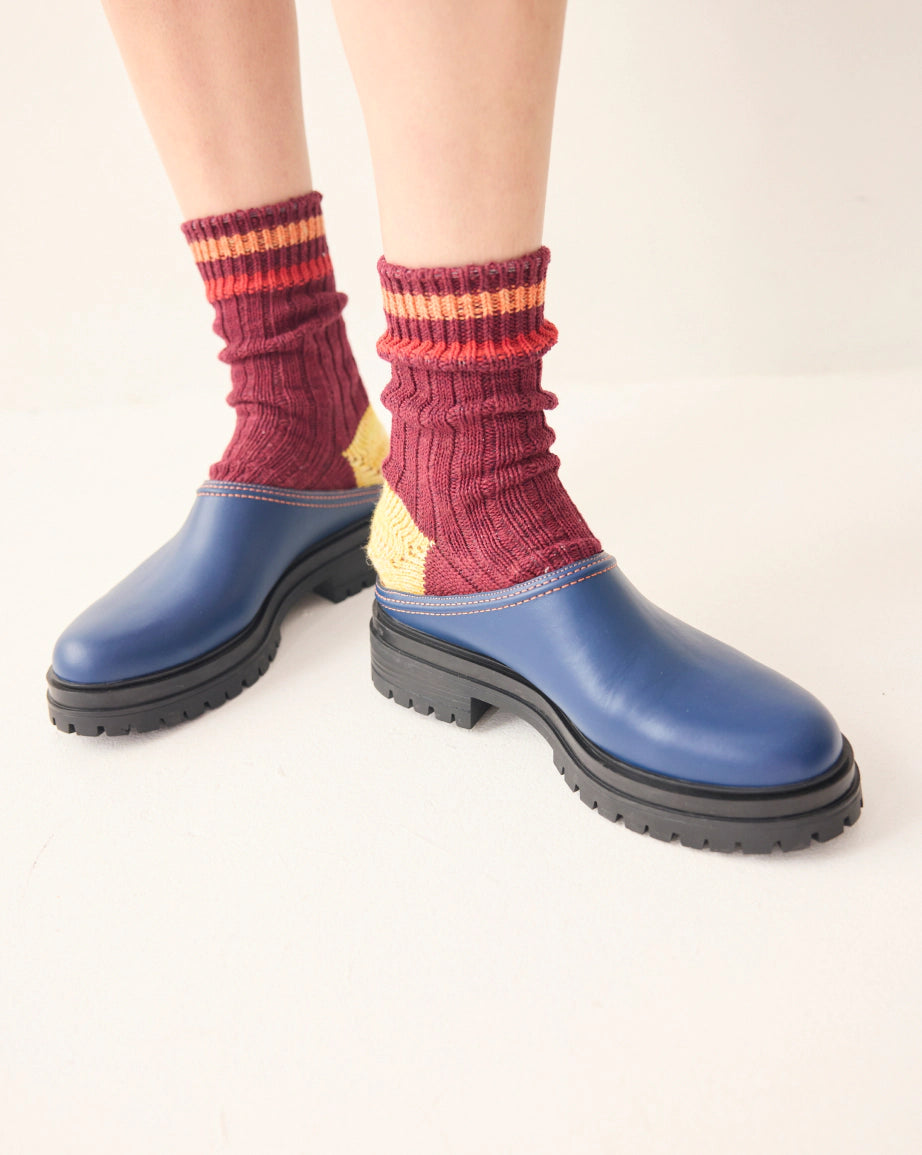 Delphine Leather Clog - Comfortable Slip-On Shoes for Women | Ink Color | Perfect for Casual Wear, Office & Home Use