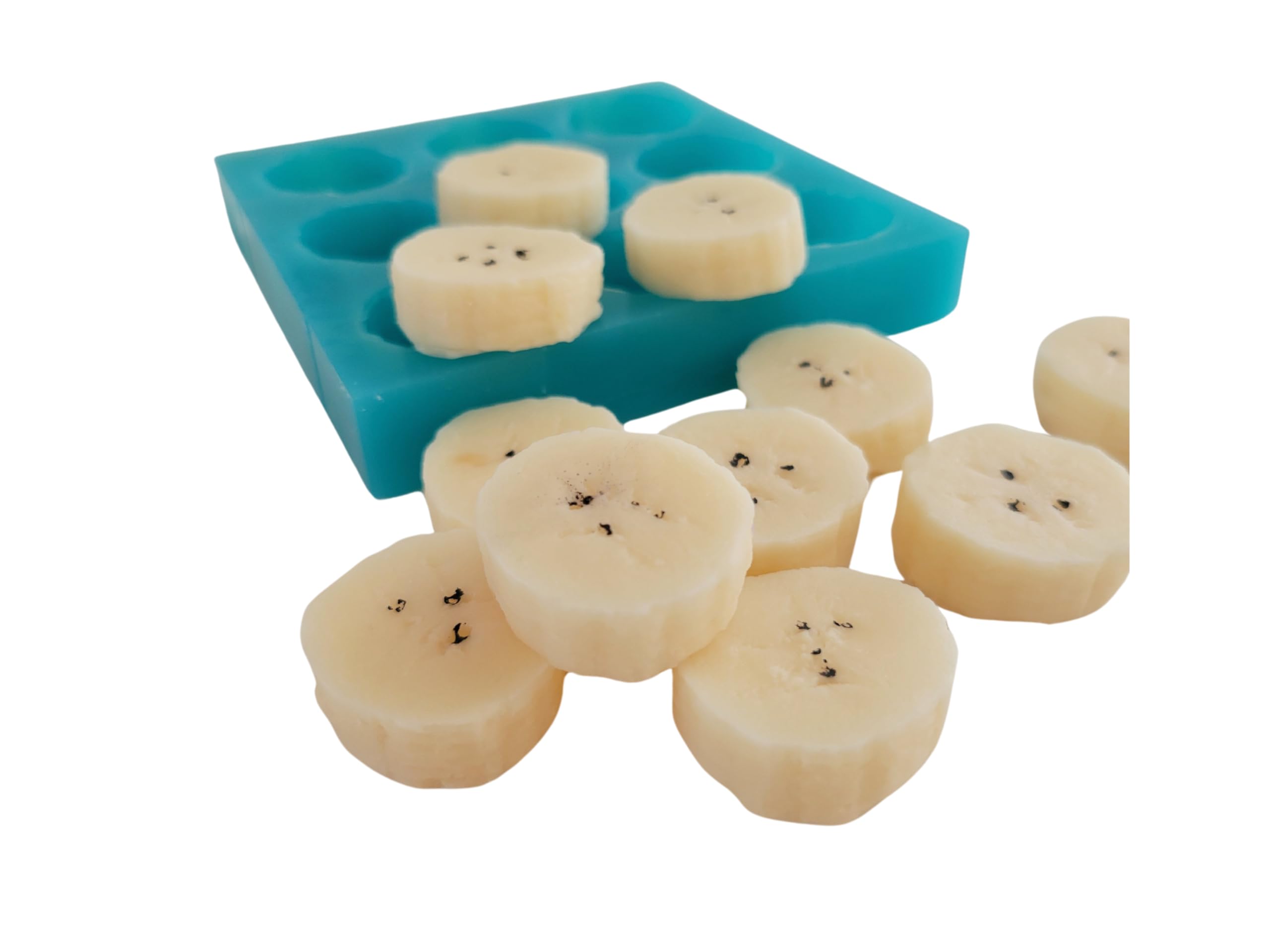 Premium Banana Slices Silicone Mold - 9 Cavity Non-Stick Baking Tray for Wax Melts, Resin Crafts, Soap Making & Chocolate - Perfect for DIY, Candle Making & Home Decor Projects
