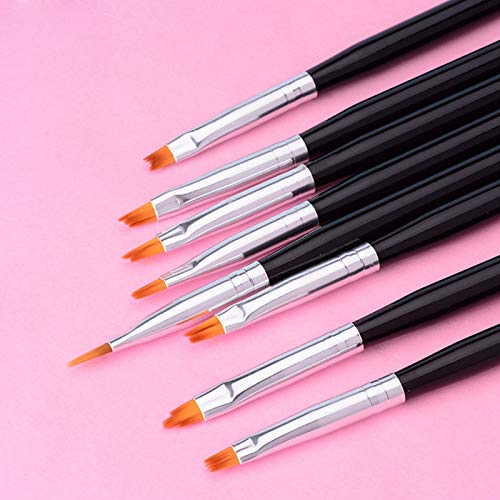 Professional Nail Art Brush Set for Manicure - Various Shapes & Sizes for Drawing Lines, Flowers & Patterns - Pink Nail Painting Tool Kit for Salon & Home DIY Nail Designs