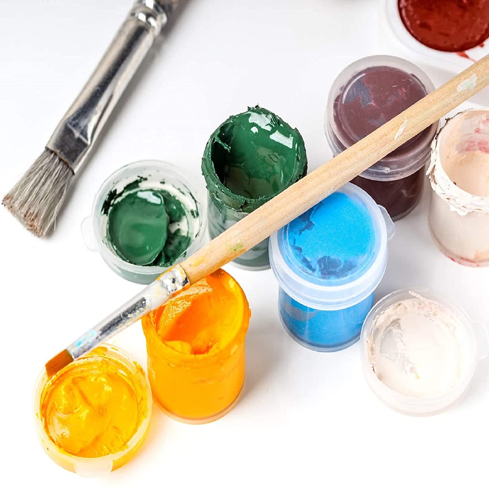 Small Paint Cups with Lids - 25 Pack Plastic Mini Paint Containers for DIY Crafts, Beads, Seeds, Clay Storage | Perfect for Artists, Hobbyists & Classroom Projects