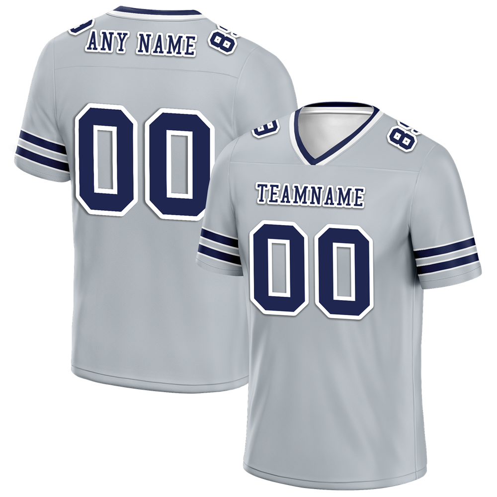 Custom Grey Sleeve Stripes Black Personalized Authentic Football Jersey FBJ02 - Premium Quality Custom NFL Jersey for Men & Women - Perfect for Game Day, Tailgating, and Sports Fan Gifts