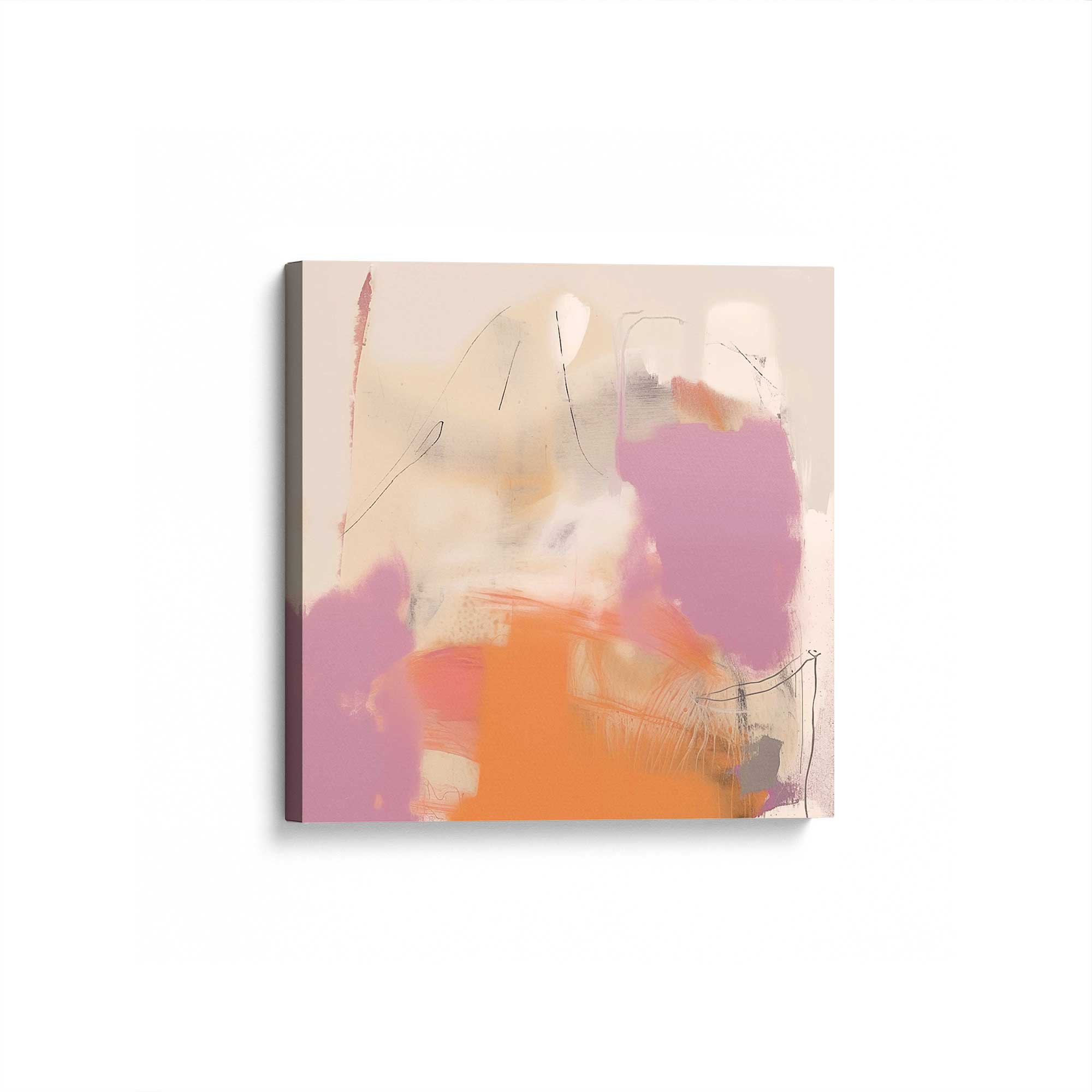 Cotton Candy Delight v2 Canvas Wall Art Print - Vibrant Abstract Painting for Living Room, Bedroom & Office Decor