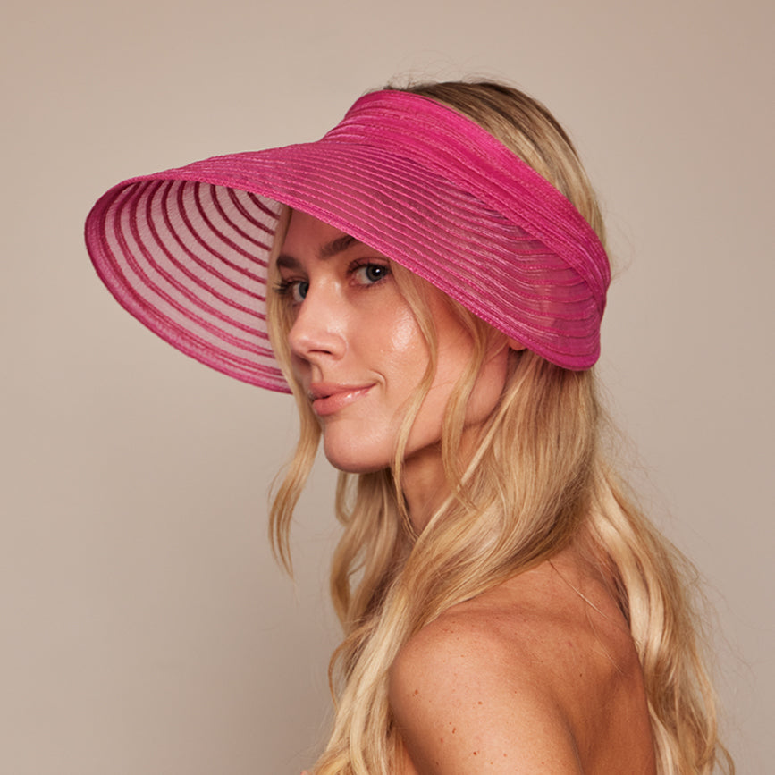 Trixie Packable Horsehair Visor for Women - Stylish Sun Hat for Outdoor Activities, Beach, Golf & Travel