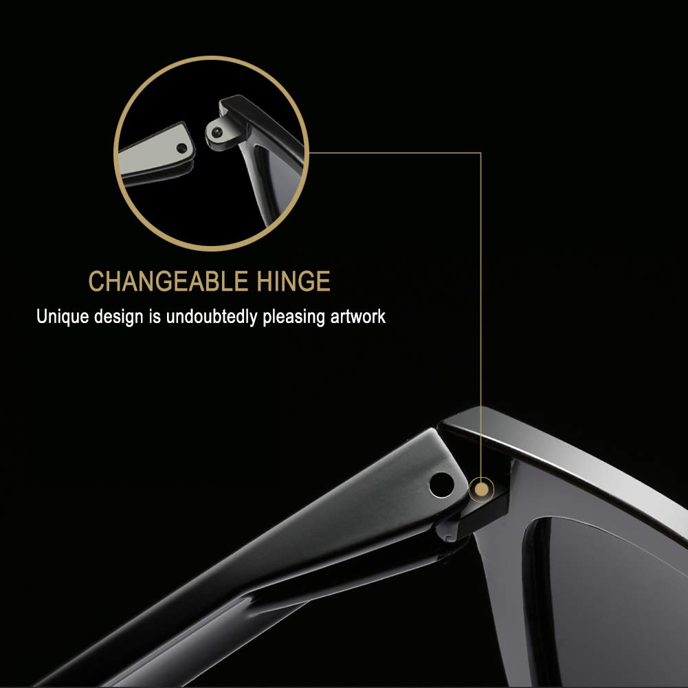 Joopin Square Polarized Sunglasses for Men & Women - 100% UV Protection, Trendy Designer Shades for Outdoor Activities, Driving, and Beach Vacations