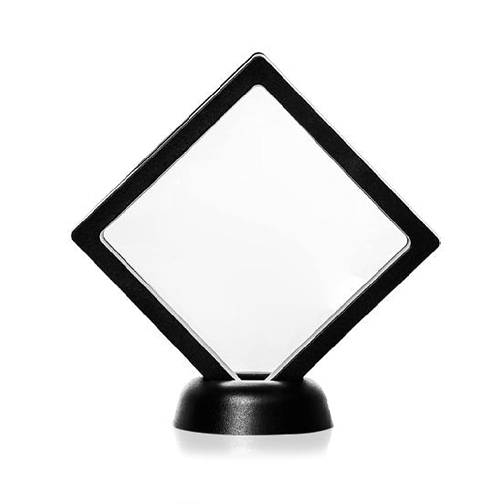Milue 1 Piece Jewelry Organizer with Base - PE Thin Film Suspension 3D Floating Display Case for Rings, Necklaces & Earrings - Anti-Oxidation Dustproof Box Holder - Perfect for Jewelry Store Display, Home Decor & Gift Packaging
