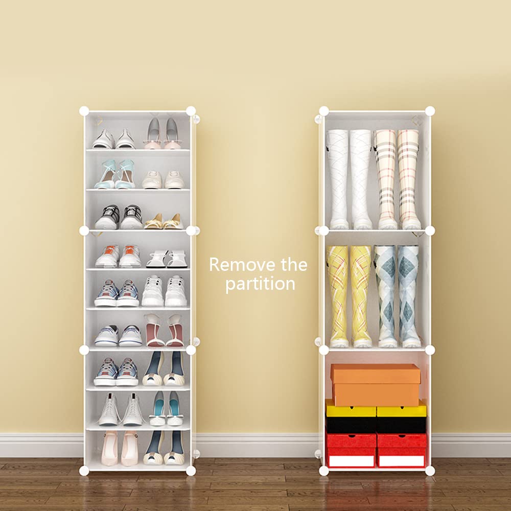 DNYSYSJ 12-Tier Stackable Shoe Rack Organizer - Clear Plastic Modular Shoe Storage Cabinet for 96 Pairs | Expandable Shoe Boxes for Heels, Boots & Slippers | Perfect for Closet, Bedroom & Entryway Organization